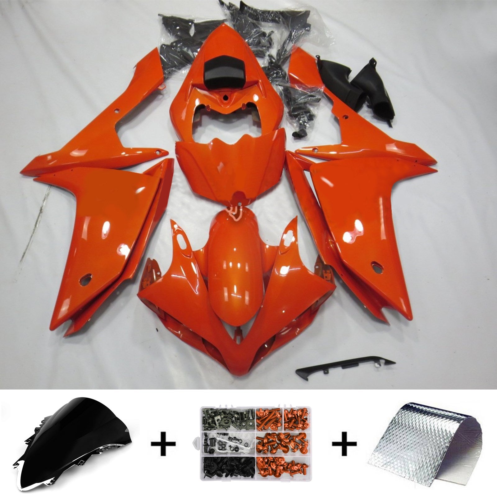 Amotopart 2007-2008 YAMAHA YZF 1000 R1 GLOSS ORANGE FAILING KIT