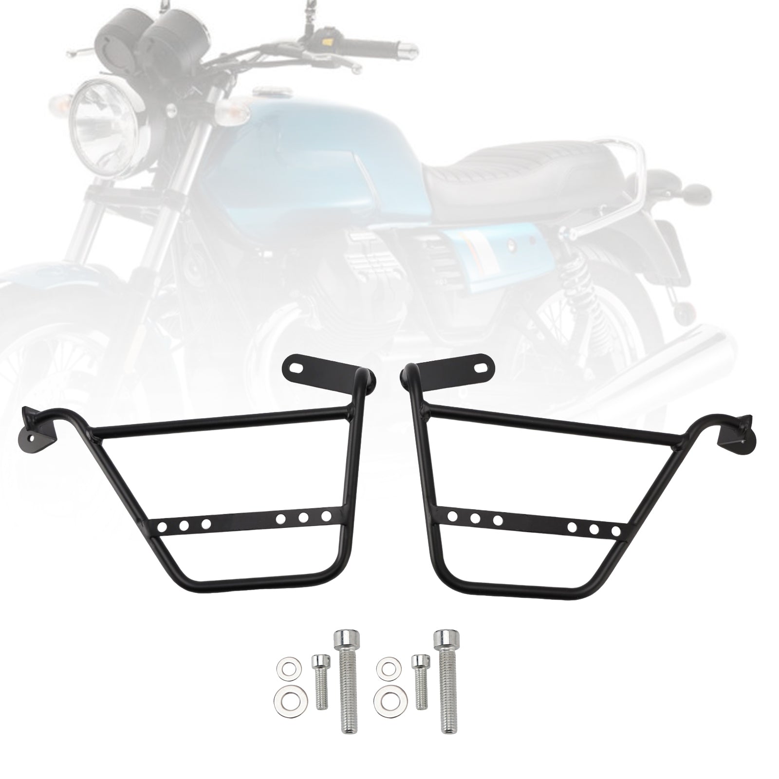 21-24 Guzzi V7 750Cc Luggage Rack Side Saddle Bag Mount Bracket Black Left