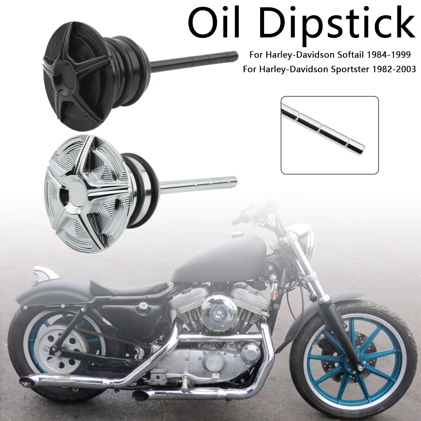 Softail 84-99 Sportster 82-03 Oil Dipstick Tank Cap Plug