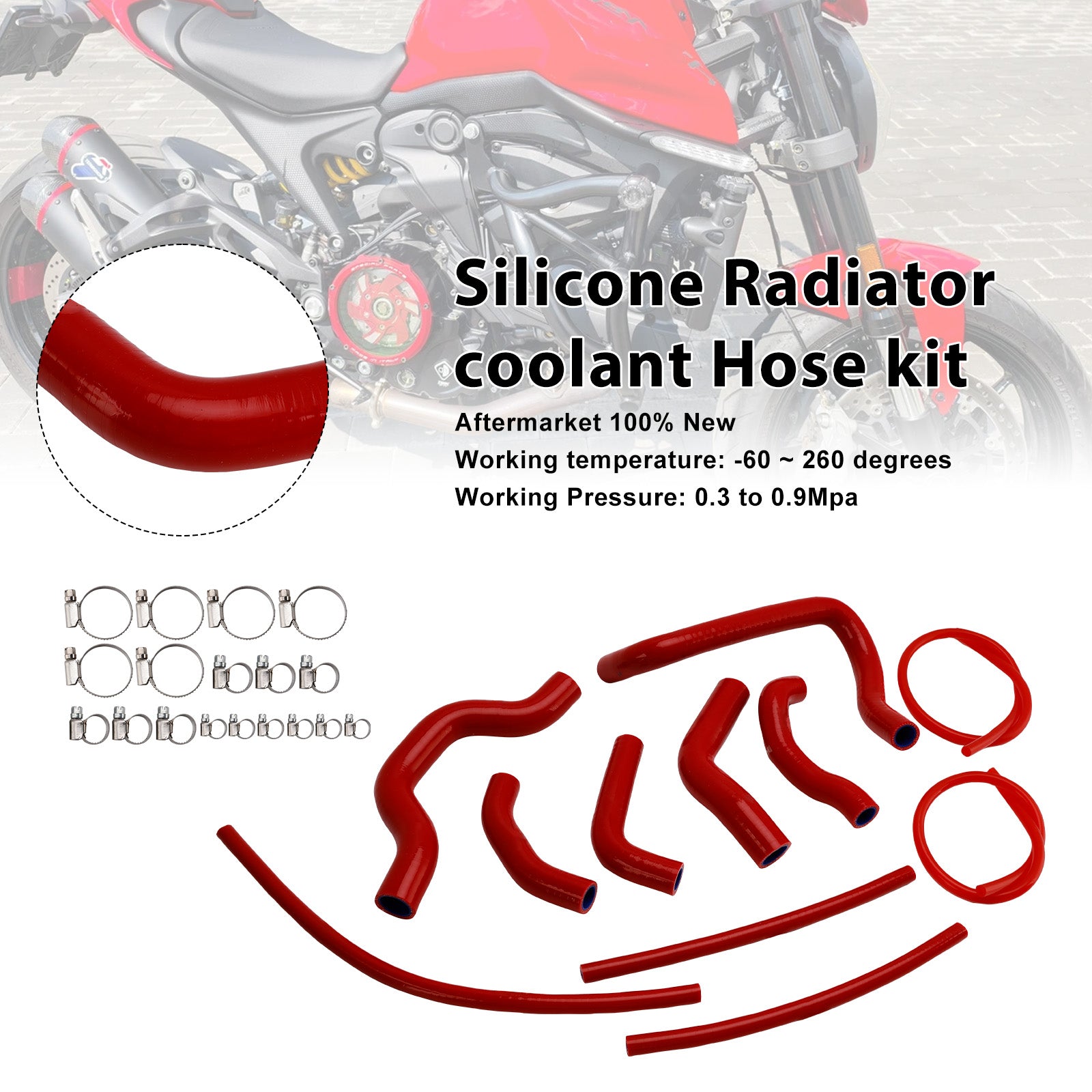 2021-2025 Ducati Monster 937 Silicone Radiator coolant Hose