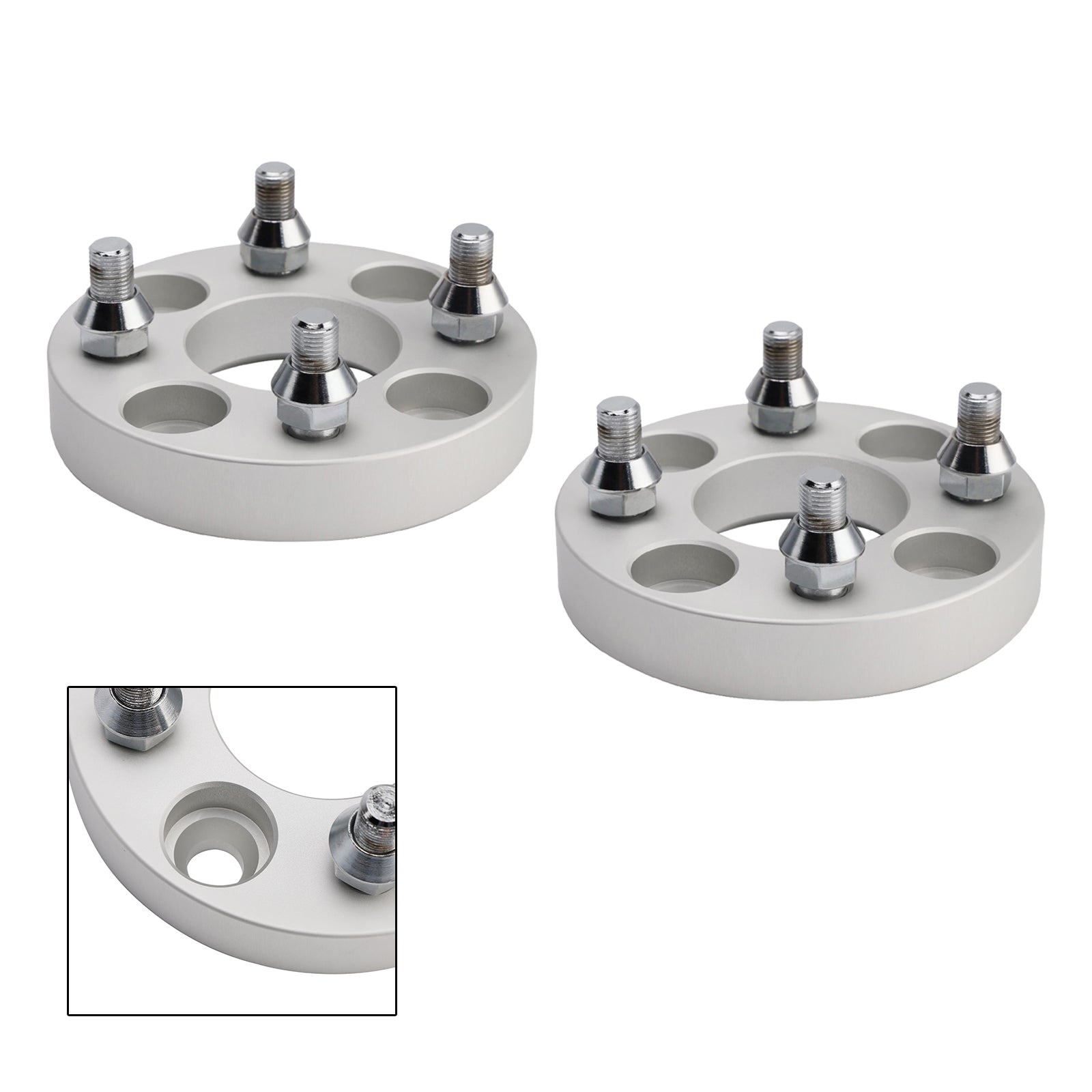 Yamaha Club Car Ezgo 1" Wheel Spacers Kit Cable Golf Carts Lug Nuts Silver