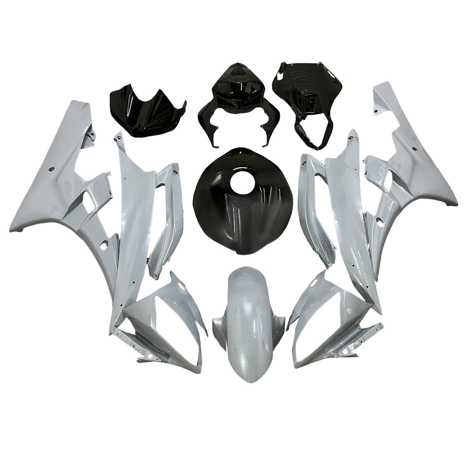 Amotopart 2006-2007 Yamaha YZF-R6 Grey & Black Fairing Kit