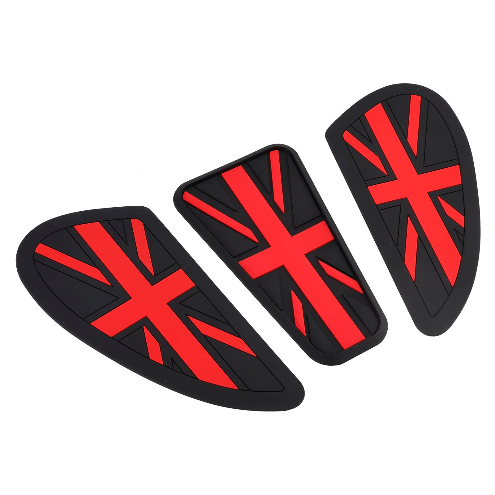 3x 燃料ガソリンタンクカスタム膝パッドユニオンジャックボンネビルボバースクランブラー用