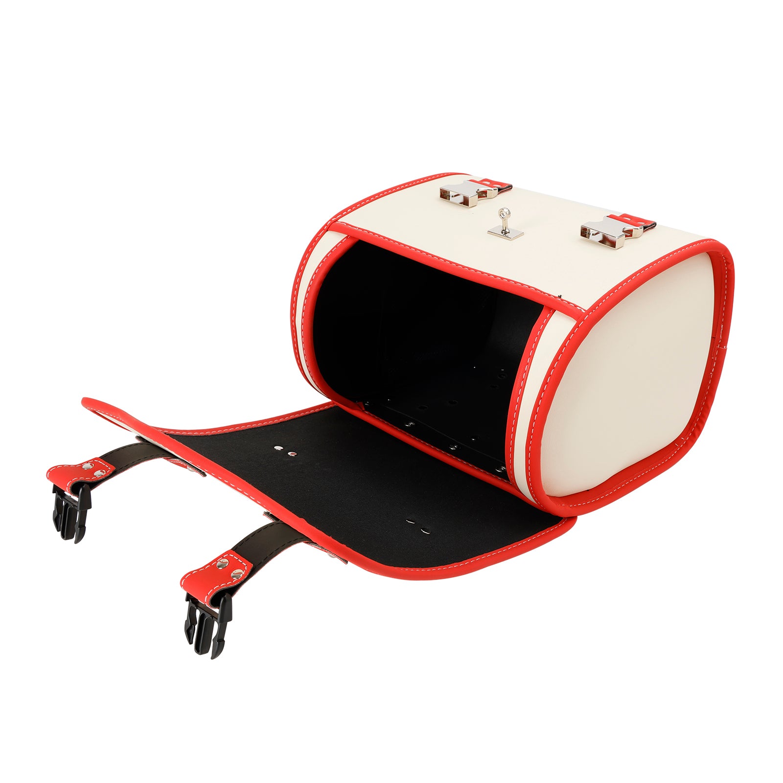 Motorbike Set Of Quick Release Saddlebag W/ Bracket Luggage Storage White