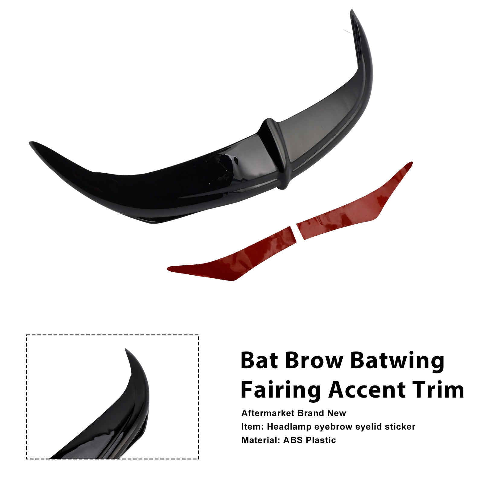 96-13 Electra Street Glides Trikes Bat Brow Batwing Fairing Accent Trim