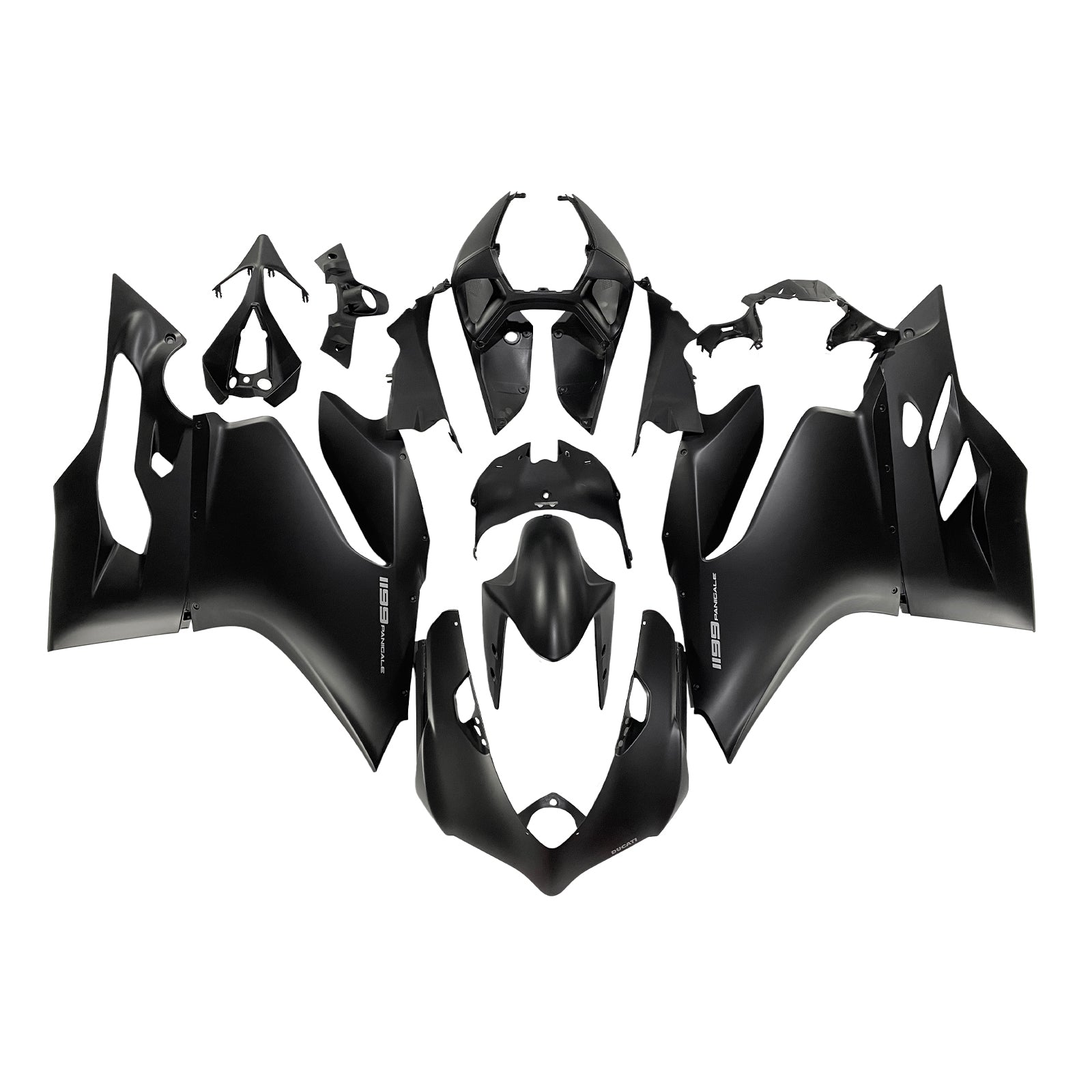 Amotopart 2012-2015 Ducati 899 Kit de carenagem branca preta fosca