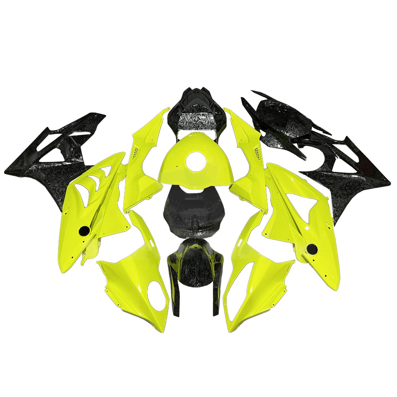 Amotopart 2015-2016 BMW S1000RR smedede kulfibermønstre Lemon Yellow Fairing Kit