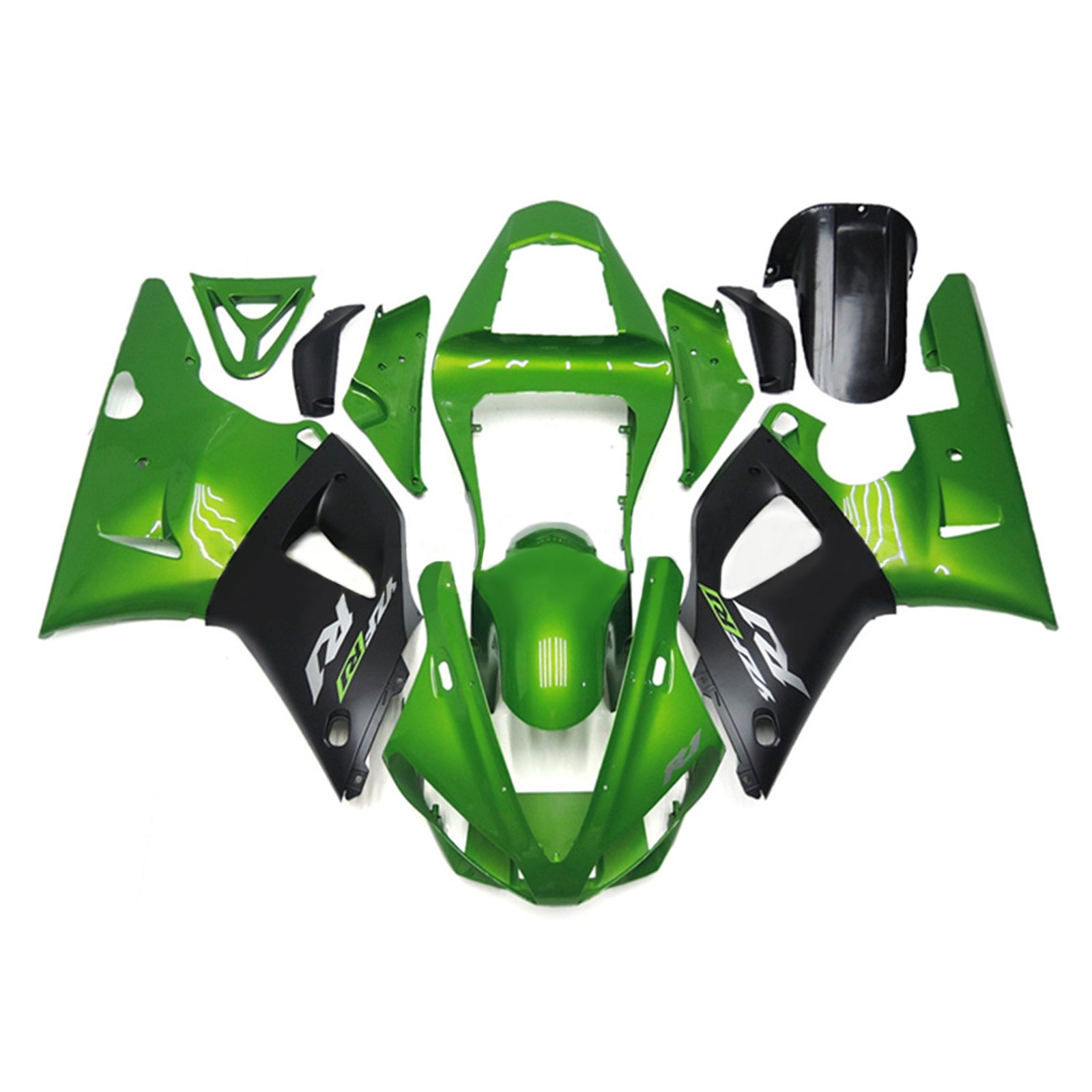 Amotopart 2000-2001 YZF 1000 R1 Yamaha Green&Black Style2 Fairing Kit