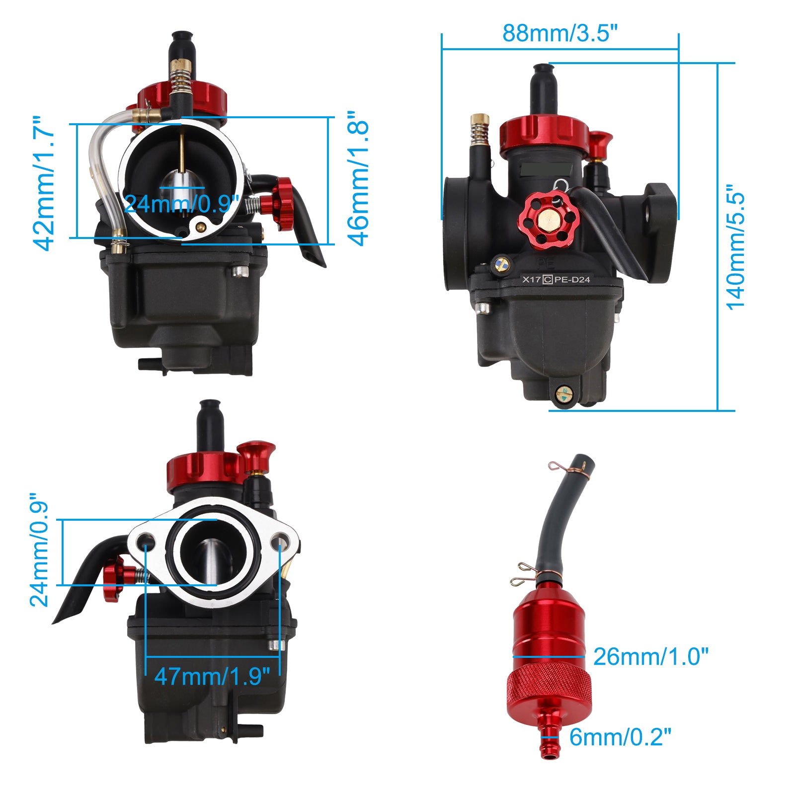 140cc-150cc Motorcycle Go karts ATV dirt bike Carburetor Carb 24mm