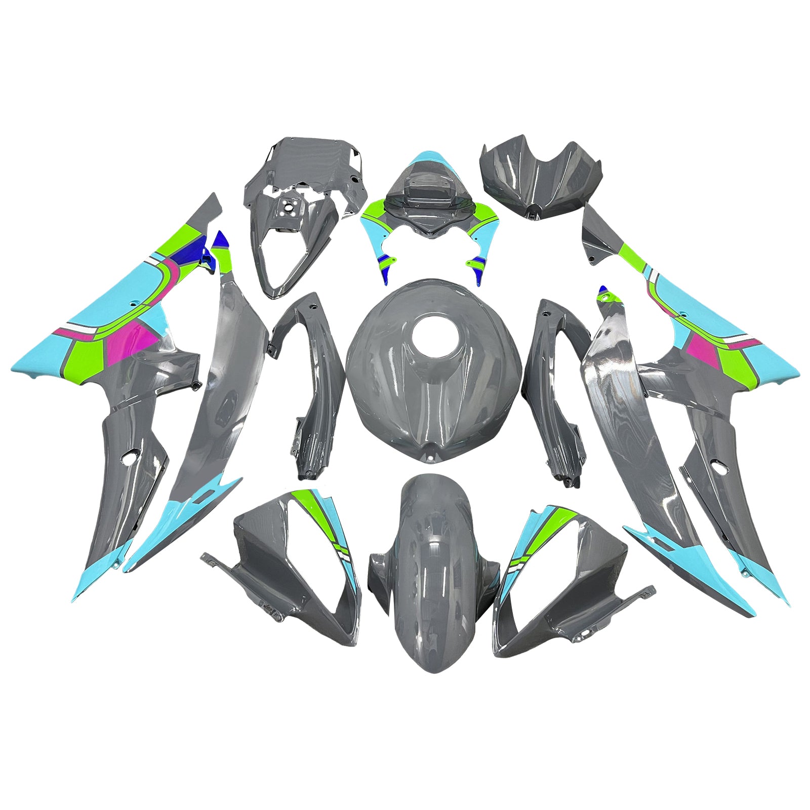 Amotopart 2008-2016 Yamaha YZF-R6 Grey Fairing Kit