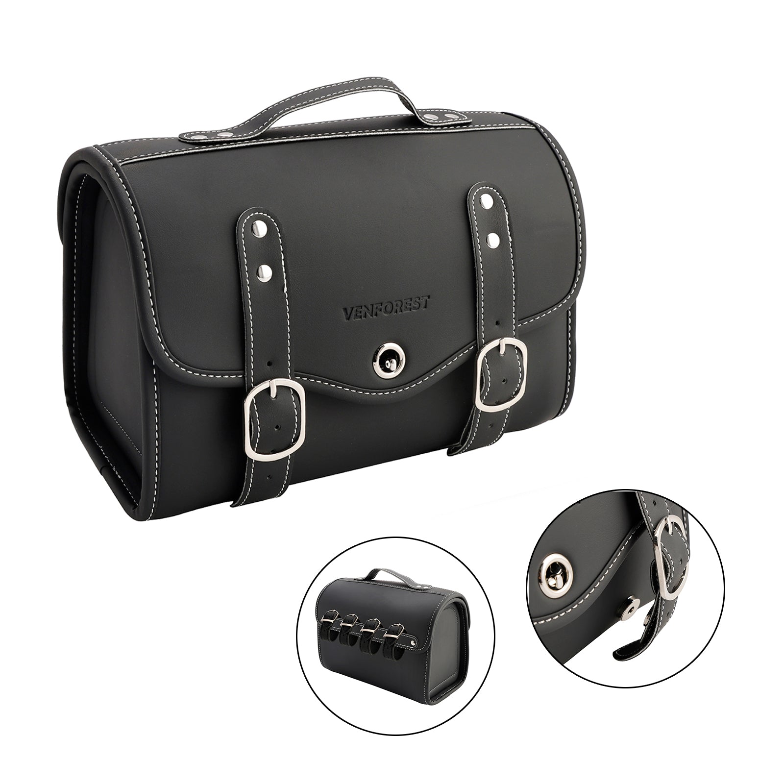 Bolsa de cauda de armazenamento lateral de alforjes combinando de cor universal pu PU White para motocicleta branca