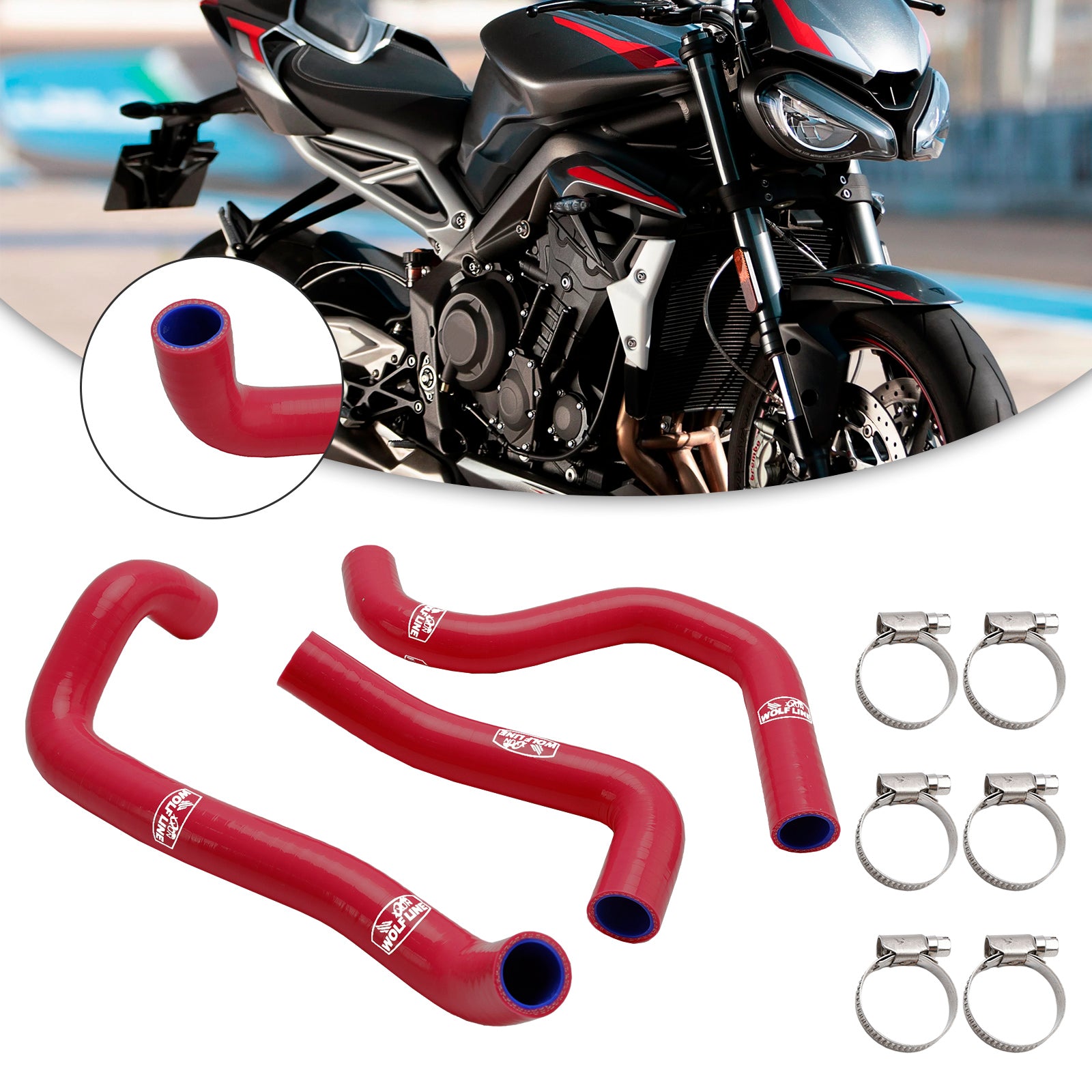 20-22 Street Triple 765 R RS Silicone Radiator Koelvloeistofslangset
