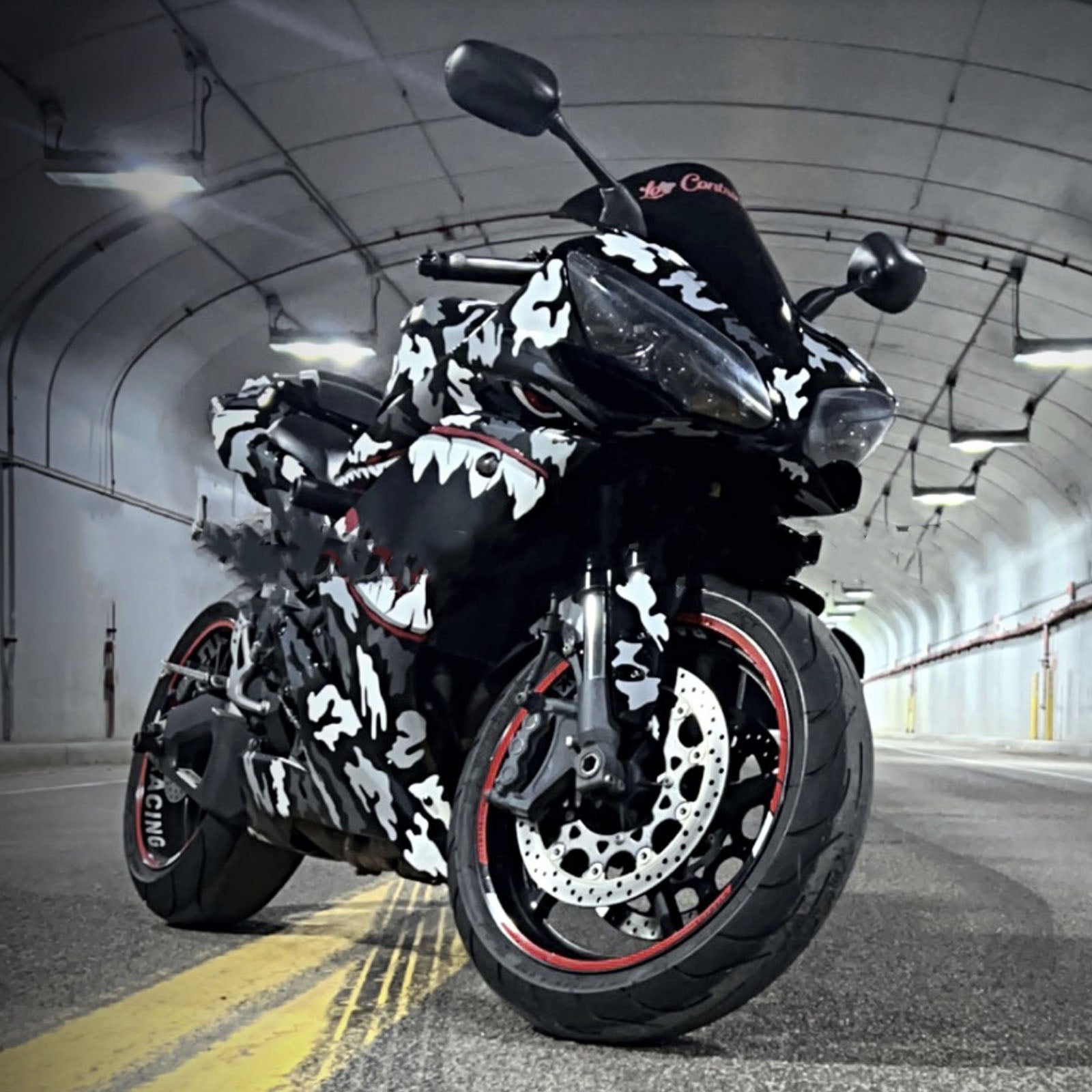 Amotopart 2007-2008 Yamaha YZF-R1 Glossy Black Grey Fairing Kit