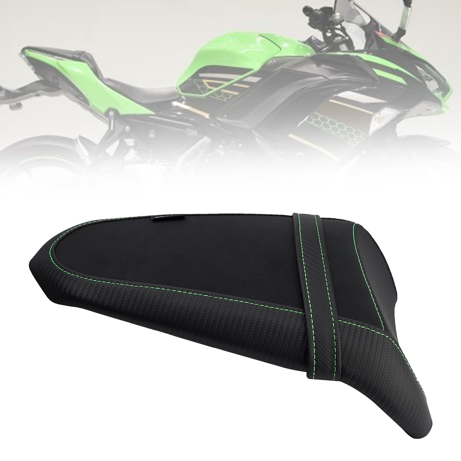 17-25 Kawasaki Ninja Z650 Rear Passenger Seat Pillion Saddle Flat Green