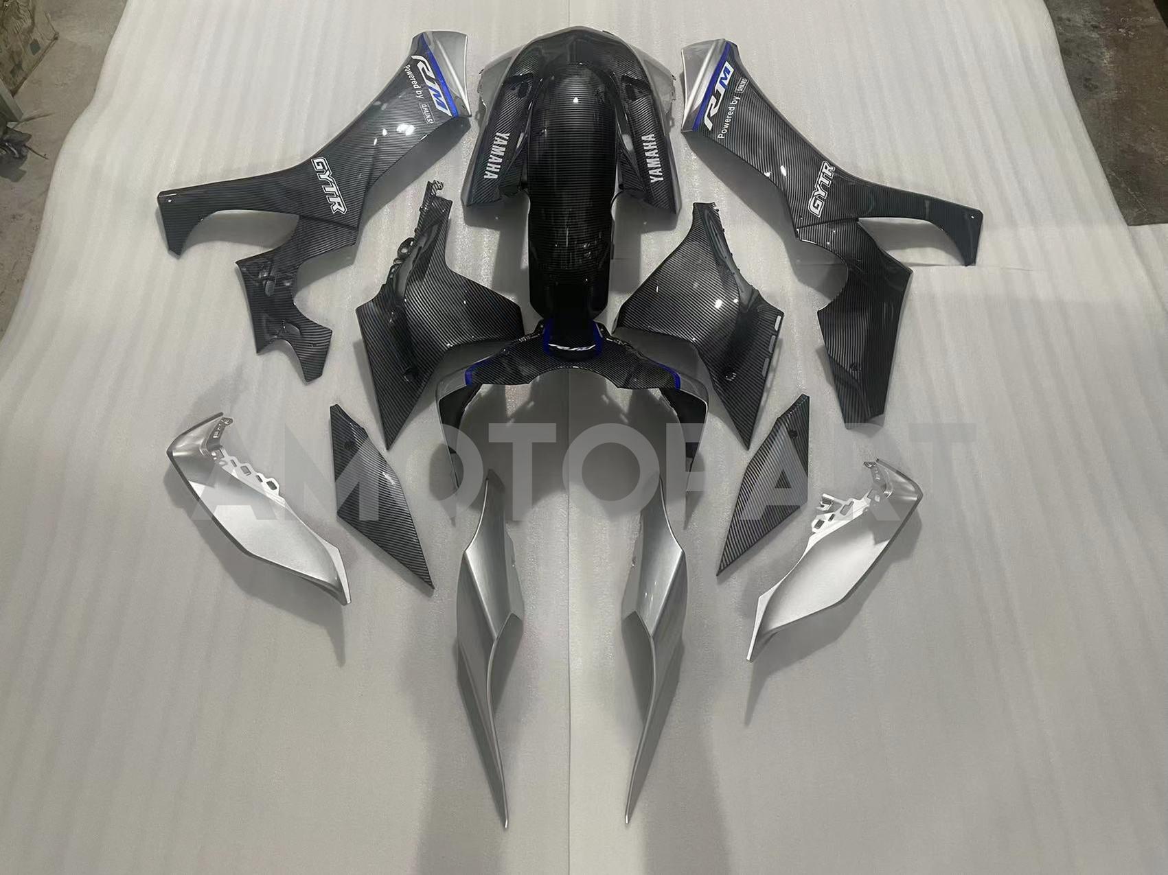 Amotopart Yamaha YZF R1 2020-2025 Carbon Fiber Black&Blue Fairing Kit