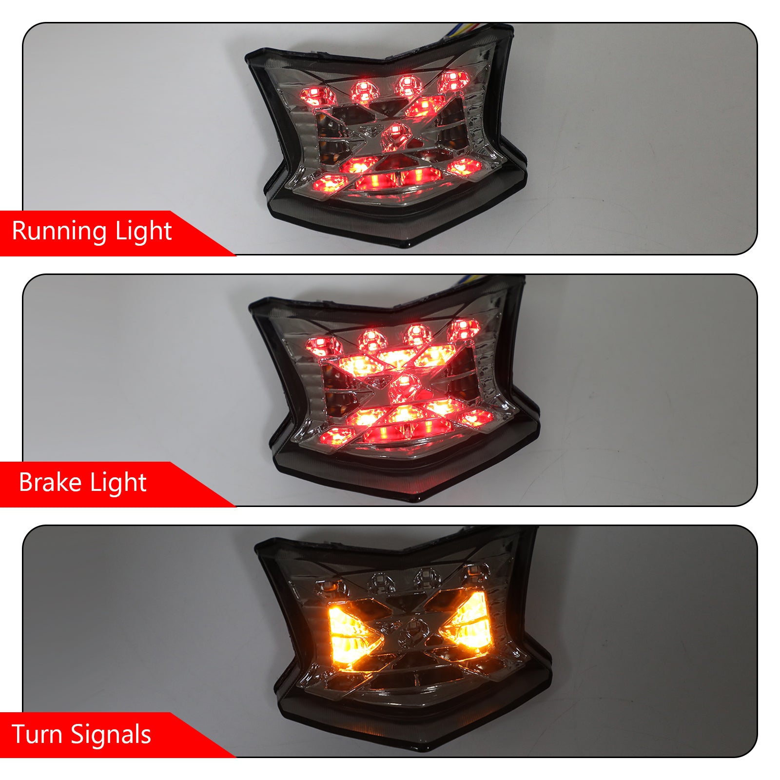 17-24 Kawasaki Z650 Ninja 650 Z900 Srebrne kierunkowskazy LED hamulca Tylne światło