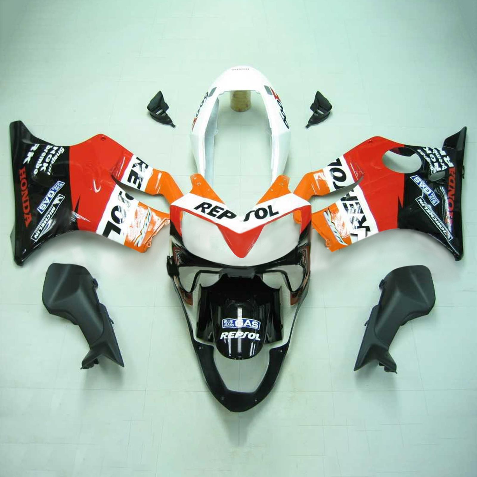 Amotopart Honda CBR600 F4I 2004-2007 Kit de carenagem Red & Orange Repjol