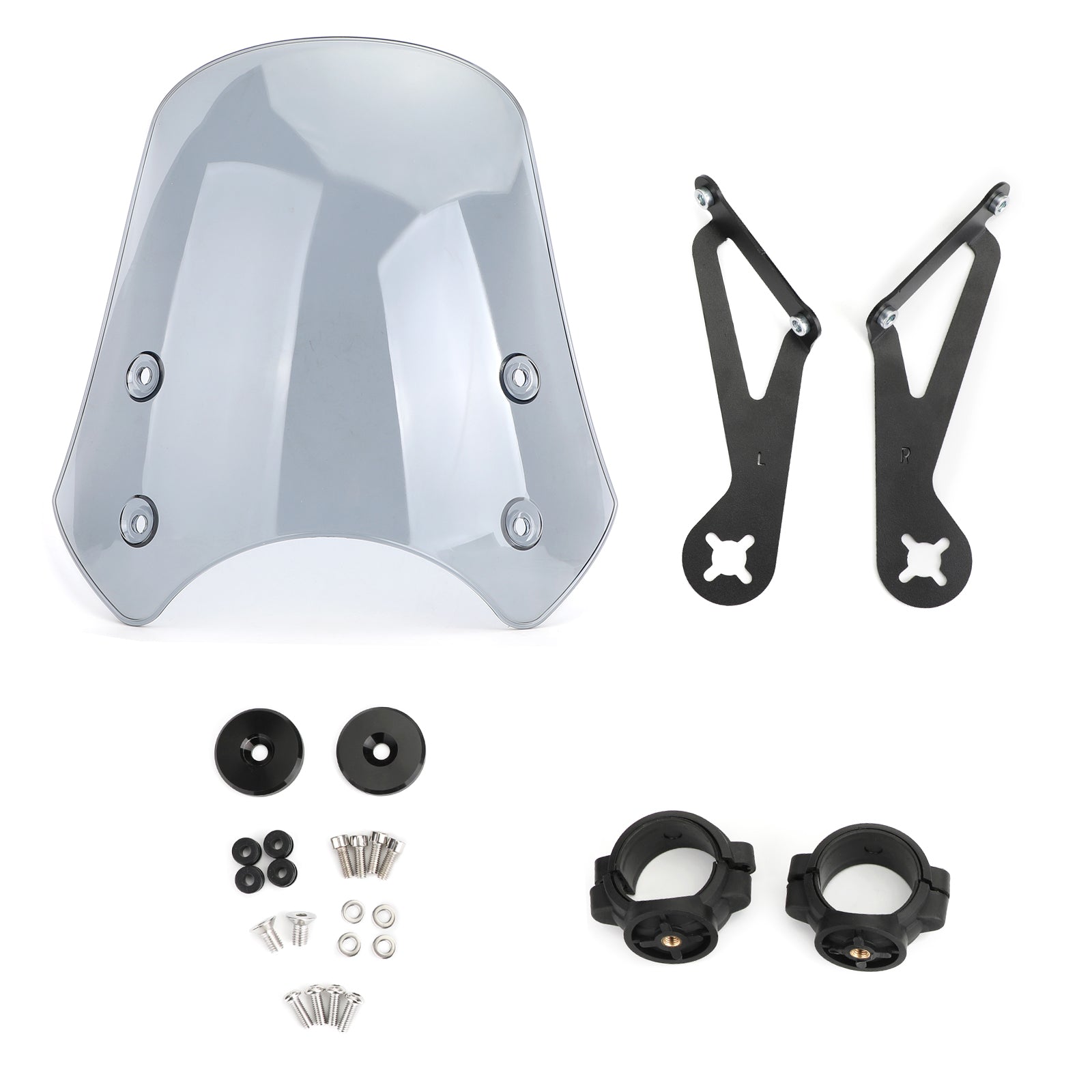 Parabrisas de motocicleta ABS para modelos Harley Dyna Softail gris genérico