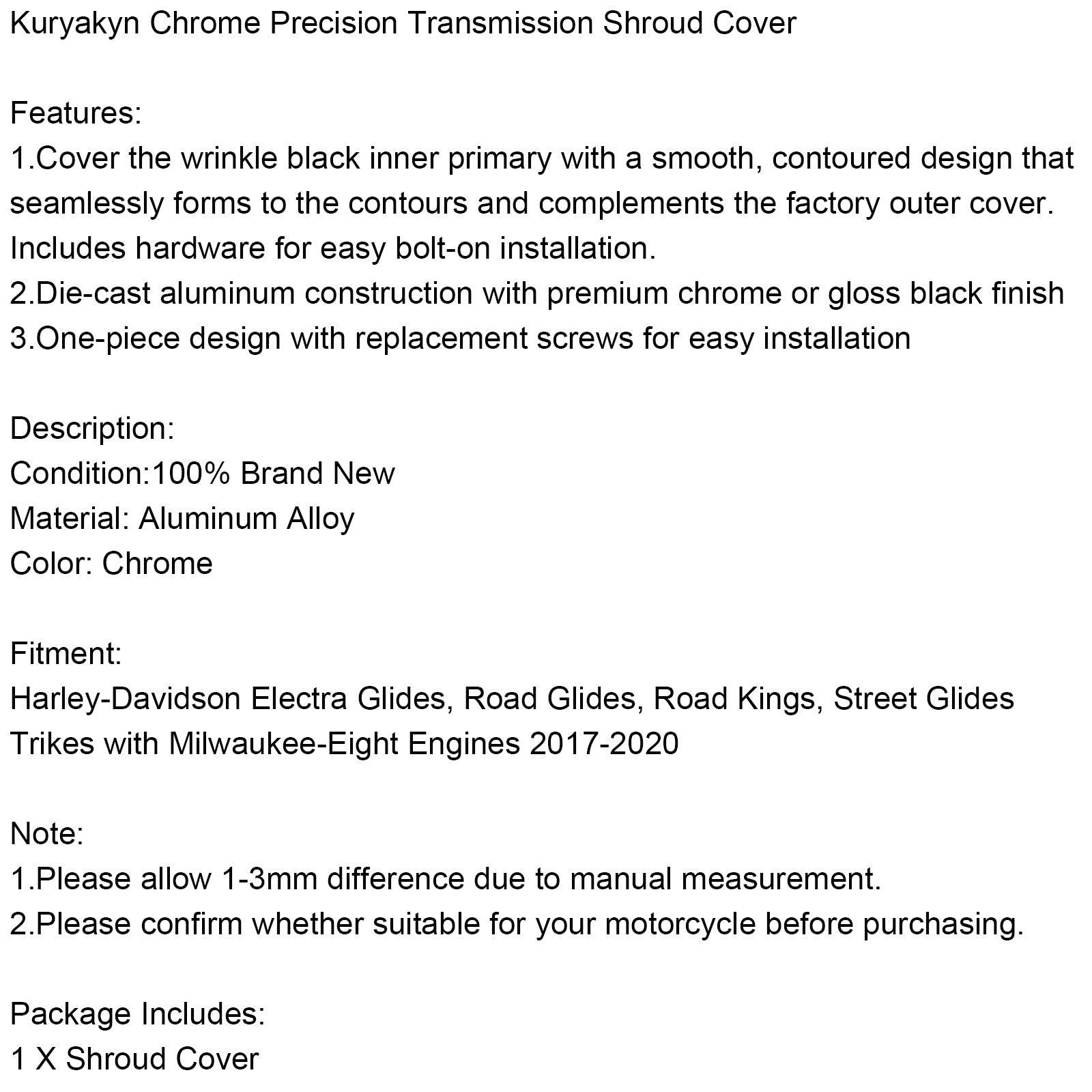 Chrome Precision Transmission Shroud Cover for Milwaukee M8 2017-2020