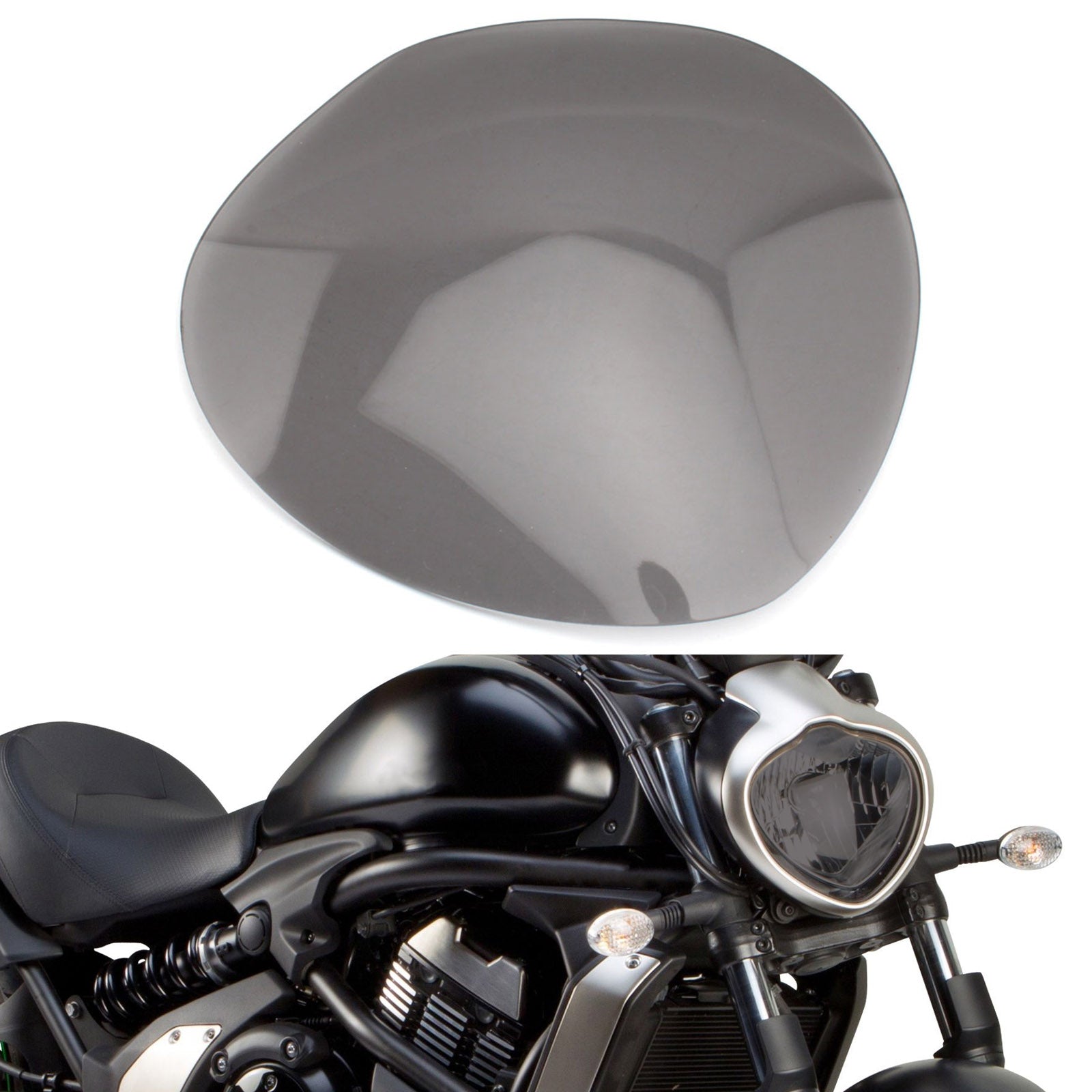 Protector de lente de faro delantero para Kawasaki Vulcan S 2015-2021, color humo genérico