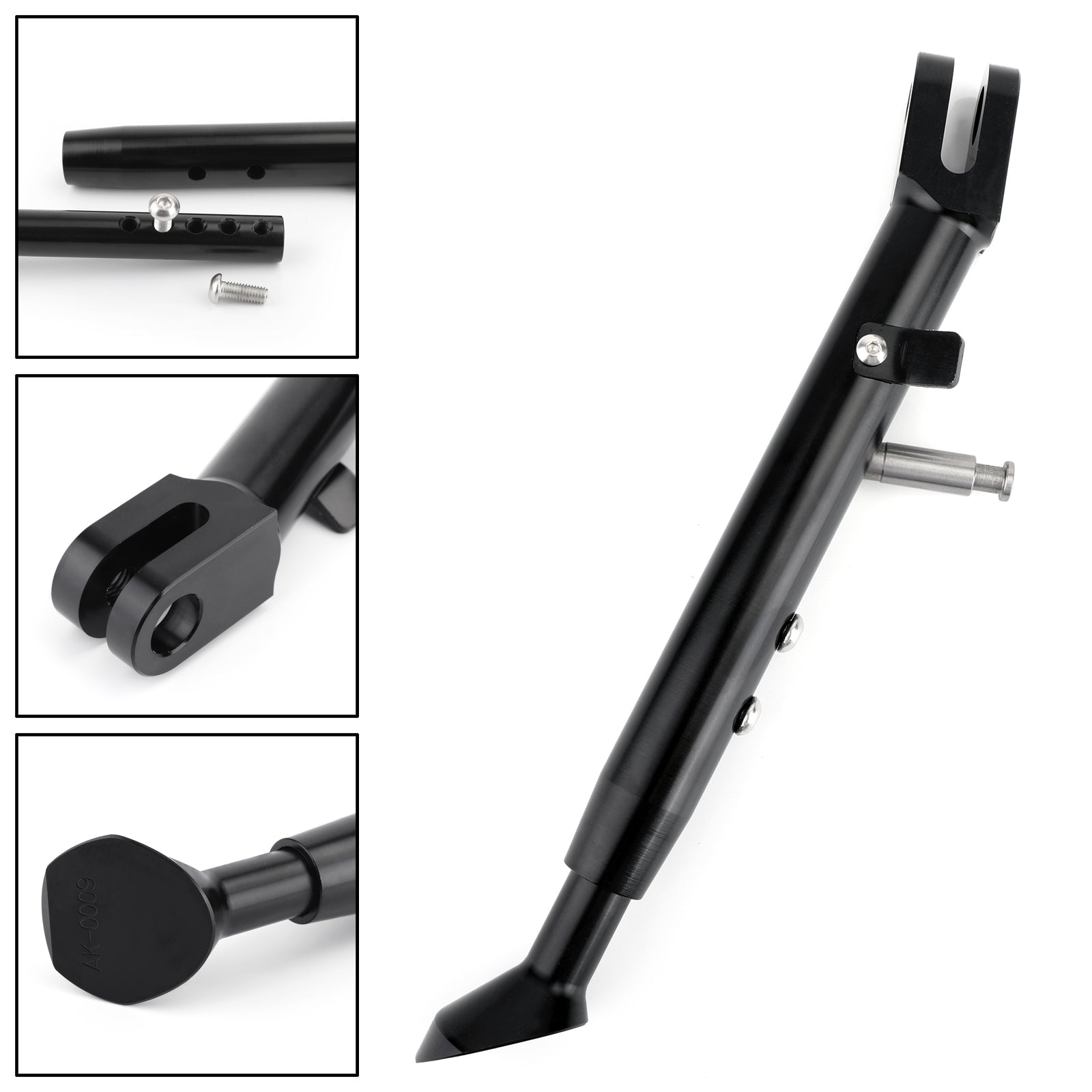 Suzuki 01-10 GSXR600 & 00-10 GSXR750 i 01-06 GSXR1000 Regulowane CNC Aluminium Kickstand Black