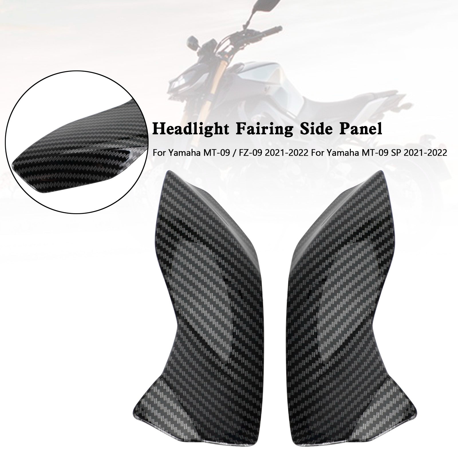 ヘッドライトフェアリングサイドパネルヤマハ MT-09 FZ09 MT-09 SP 2021-2022
