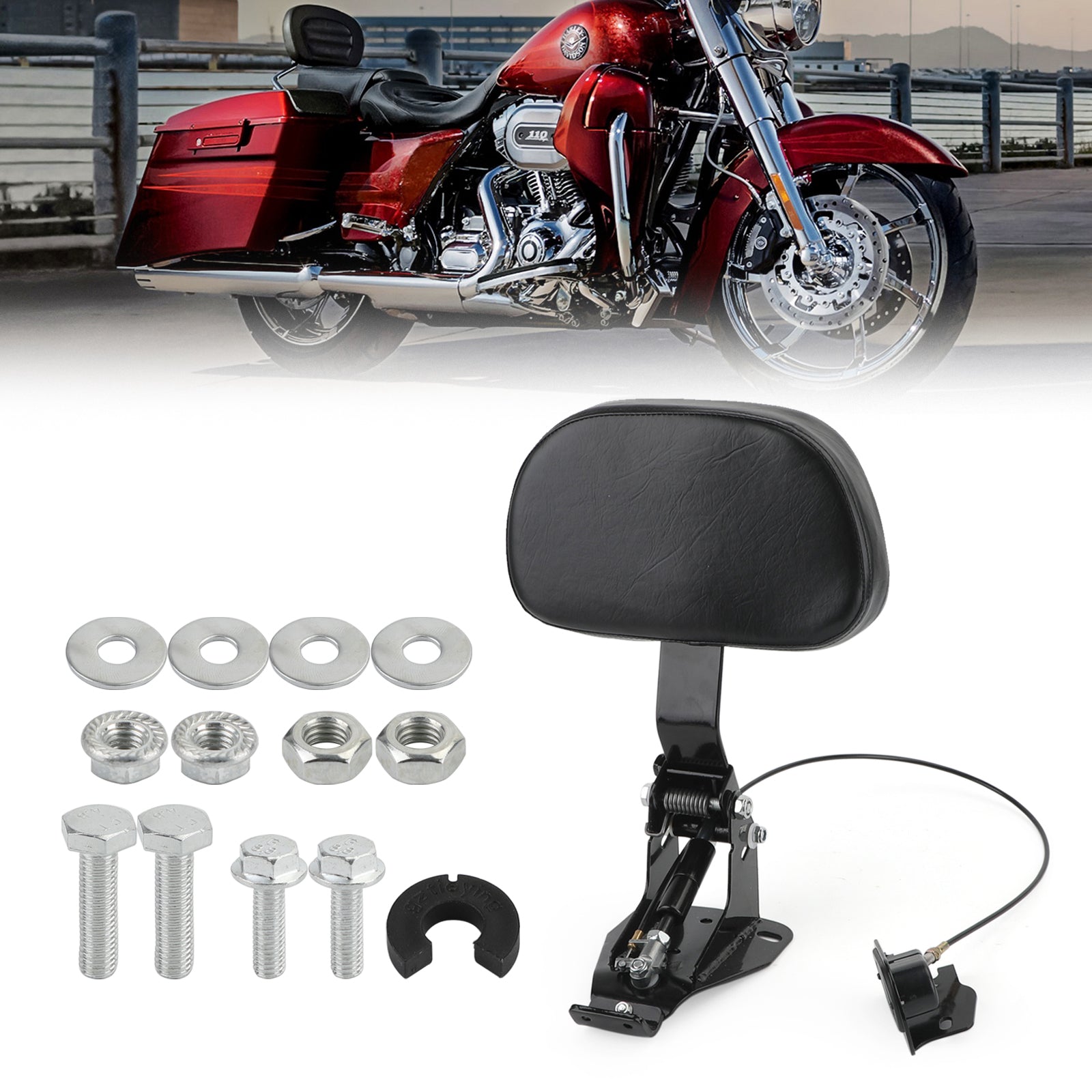 Bestuurdersrugleuning geschikt voor 2009-2015 Touring Road Street Electra Glide FLHR FLTR