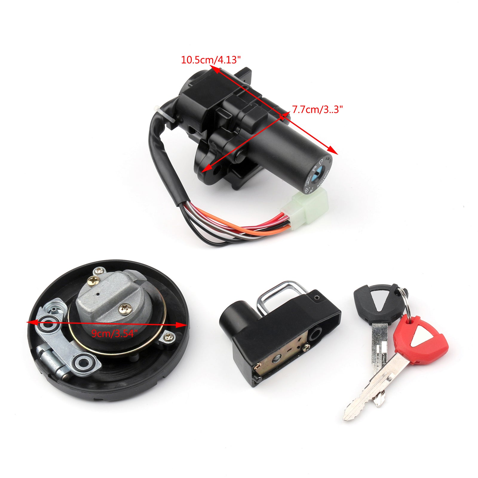 Tændingskontakt sæde gas cap cover lock nøgle sæt til kawasaki KL110 KLX125 KLX250