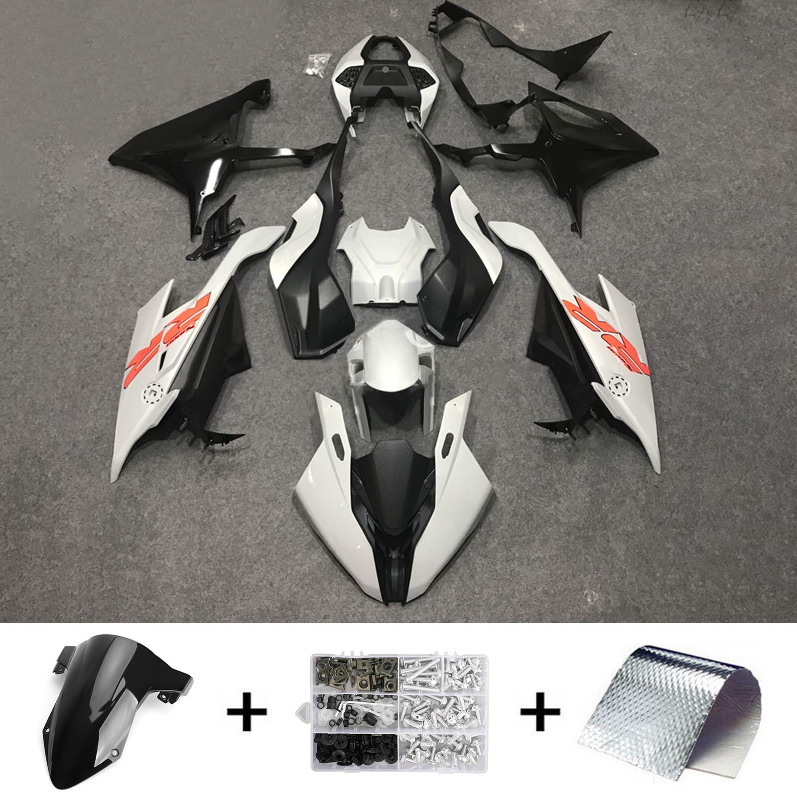 Amotopart 2019-2022 BMW S1000RR/M1000RR Kit de carenado de carreras blanco negro