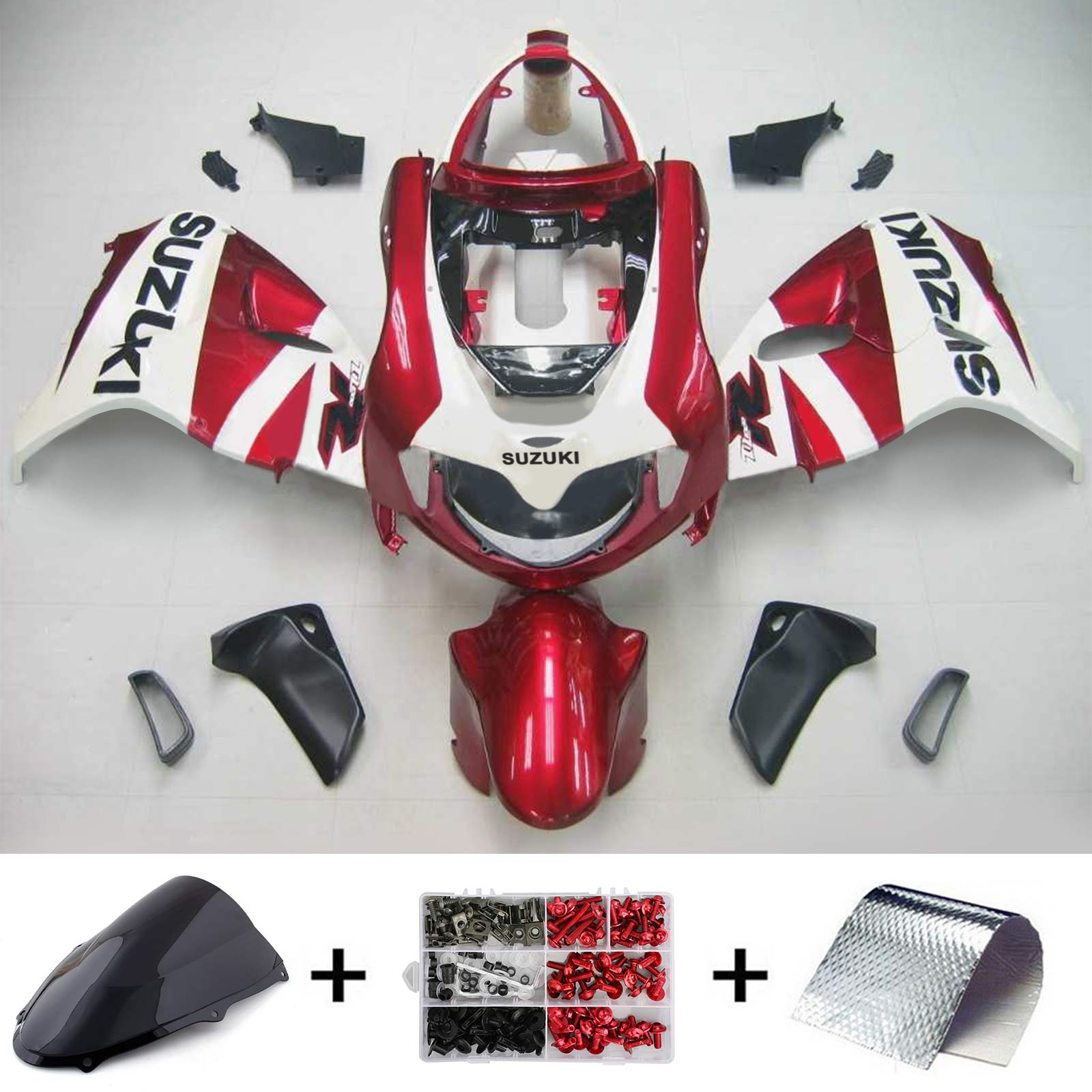 Amotopart 1998-2003 Suzuki TL1000R Fairing White&Red Kit