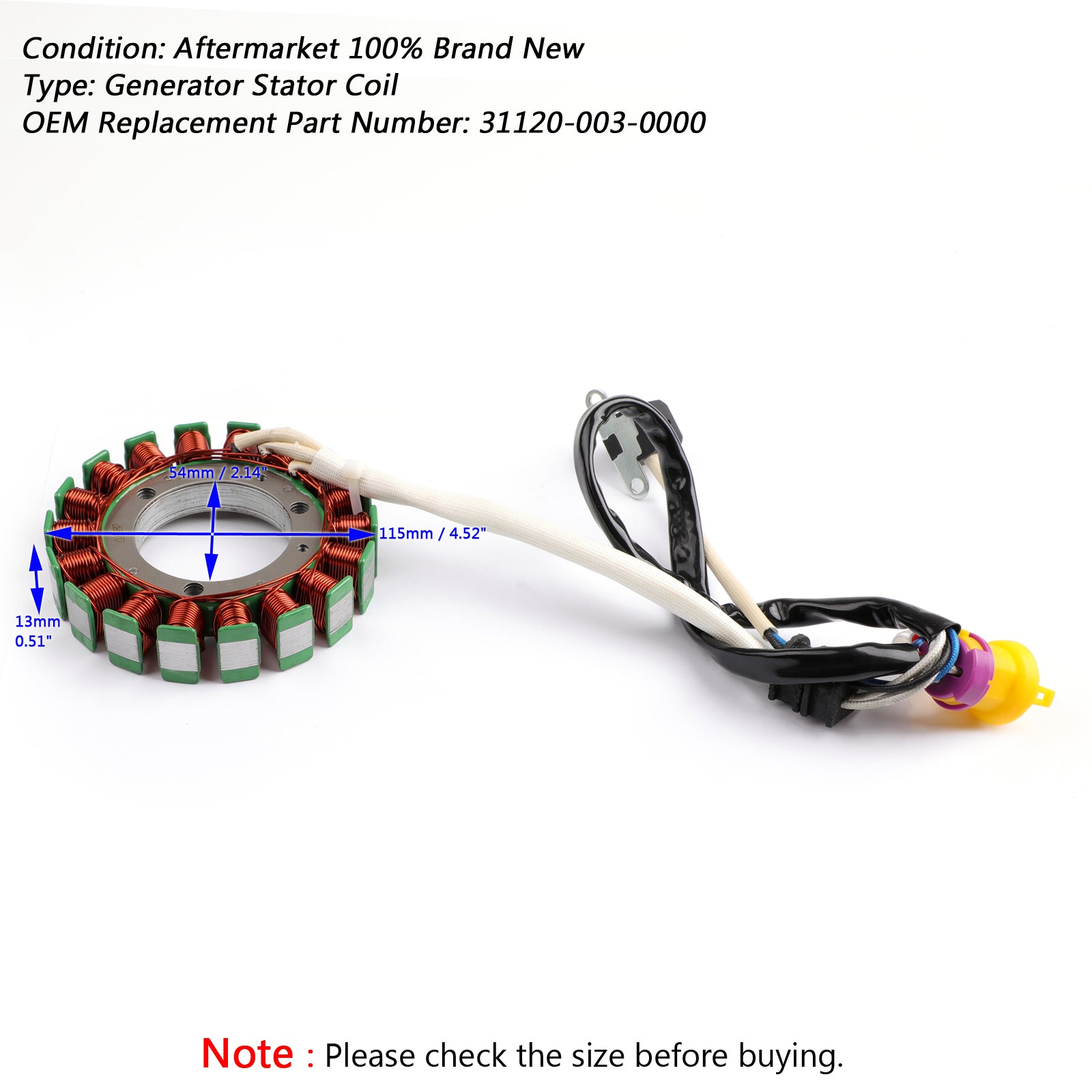 Magneto Stator For UTV ATV 400 Hisun HS400 MSU400 31100-F12-0000 31120-003-0000