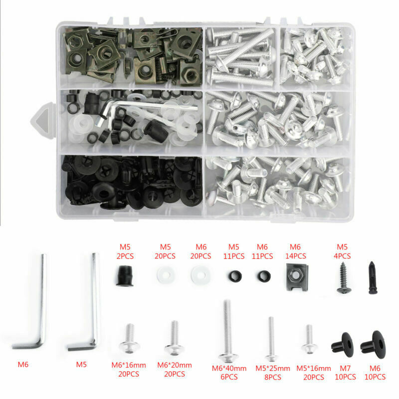 Ducati 1098 Honda CBR600F KAWASAKI NINJA CBR600F MOTORCYCLE FAIRING BOLTS KIT FASTENER CLICKS SKRÆKNING