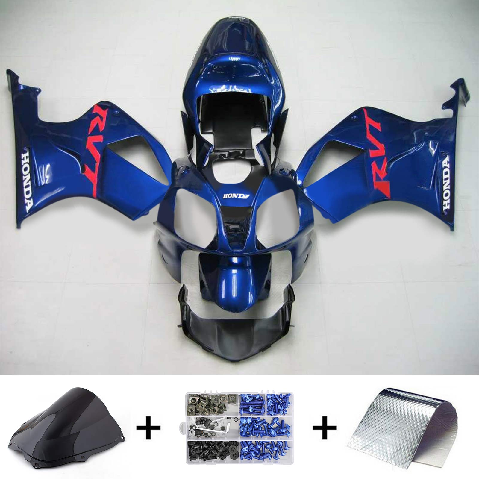 Amotopart 2000-2006 Honda VTR1000 RC51 Fairing Blue&Red Kit