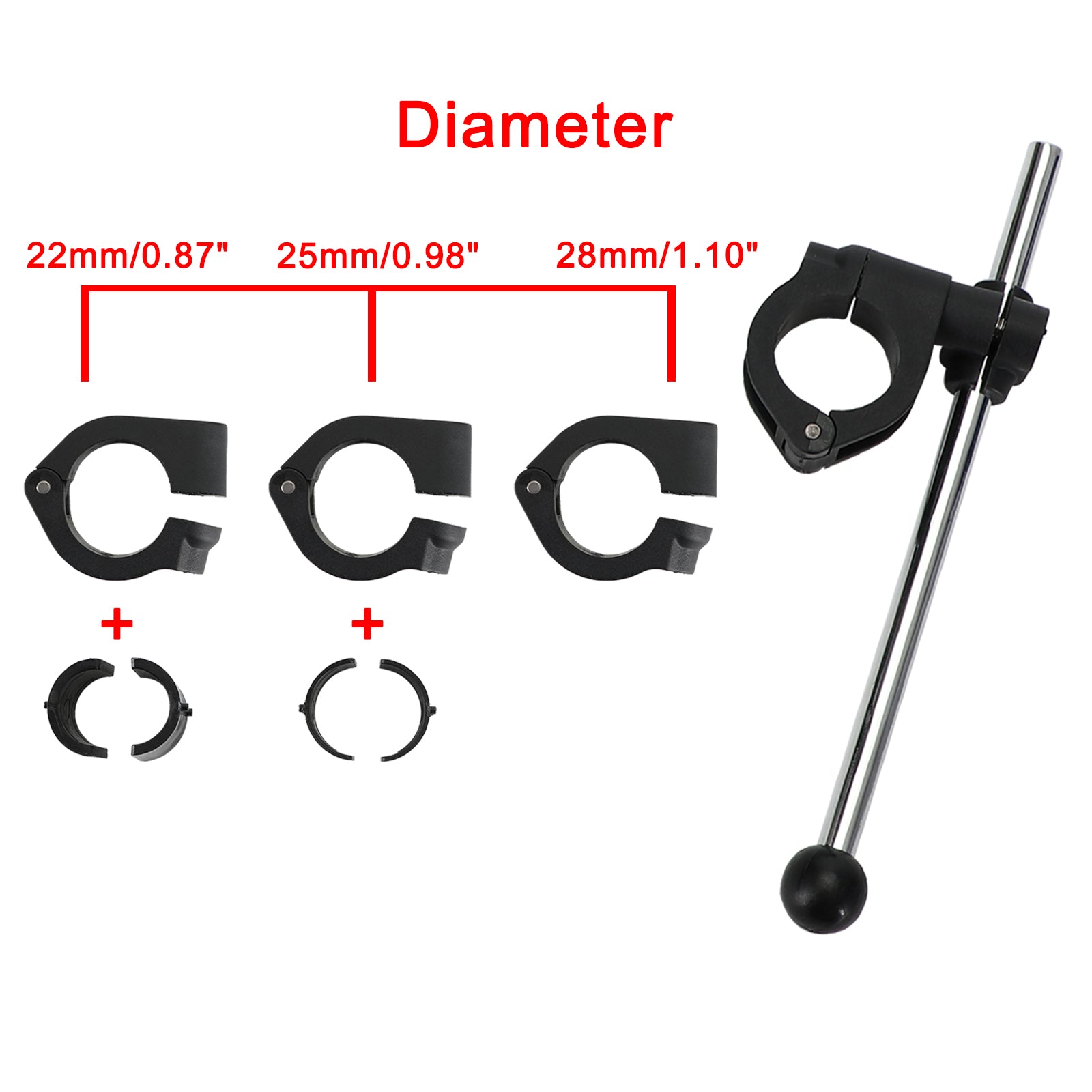 Universal Motorrad einstellbarer Windschirm Windschutzscheibe 22 mm 25 mm 28 mm Lenker Generikum