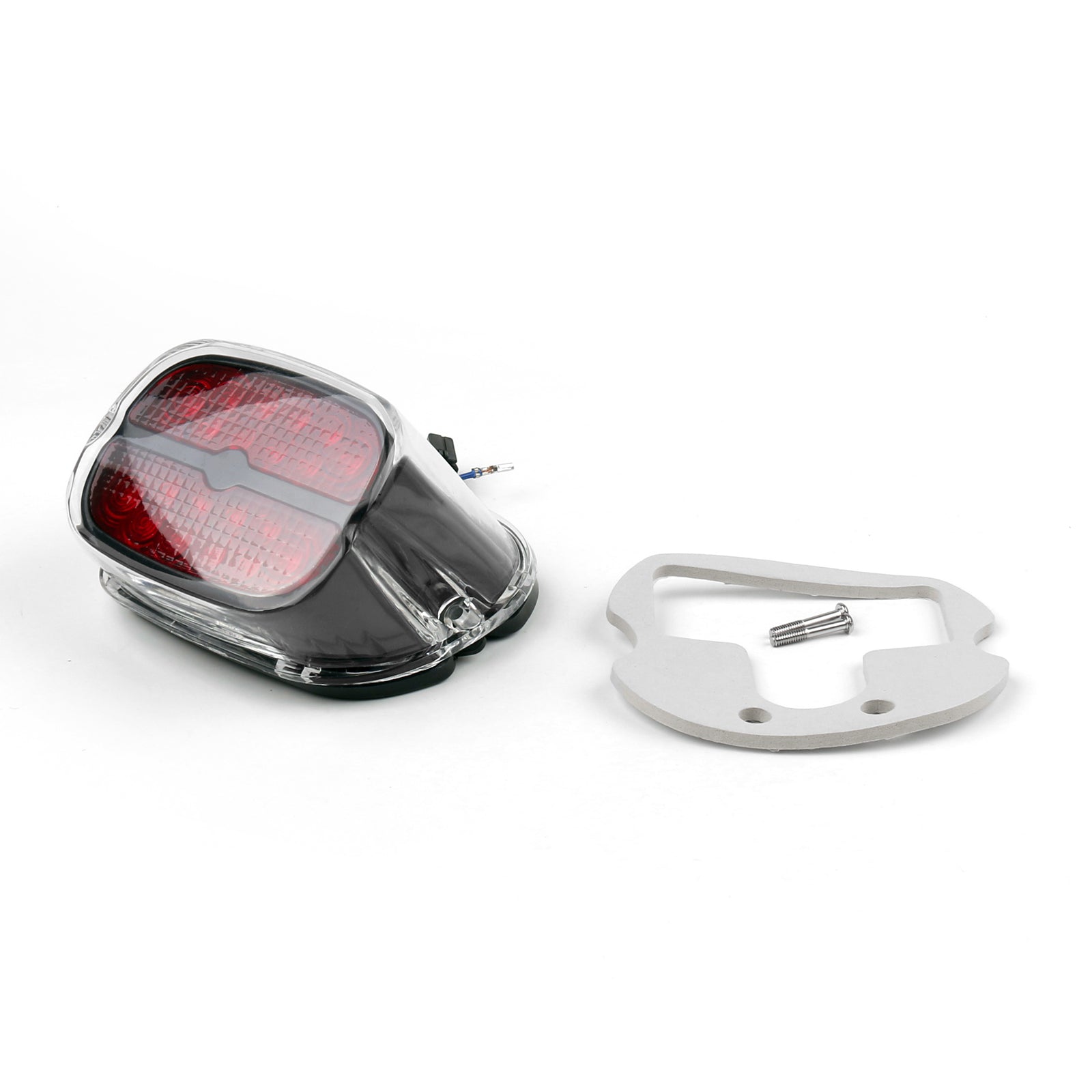 Red LED Tail Brake Light Lamp For Road King Glide Touring Black