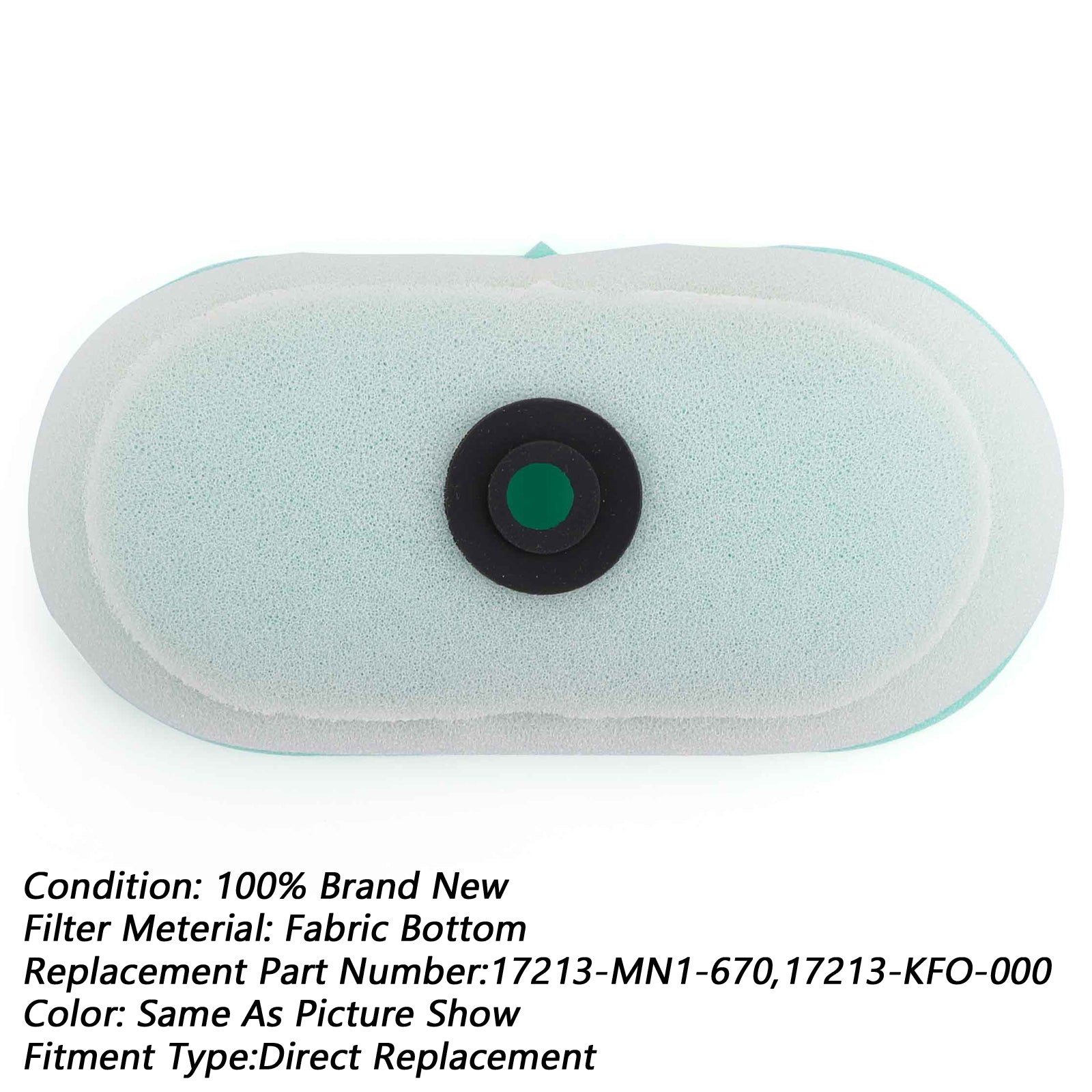 Honda XR250L XR250R XR350R XR400R XR600L XR600R CRM250 Air Filter Cleaner 17213-MN1-670 17213-KFO-000