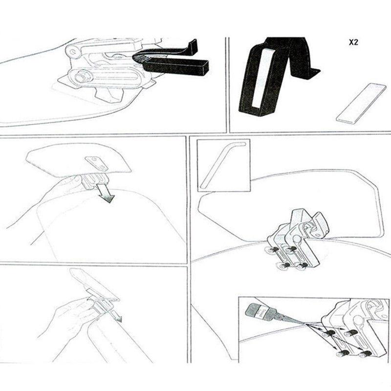 Honda Yamaha Suzuki Extensão de Brola Ajustável Defletor Black