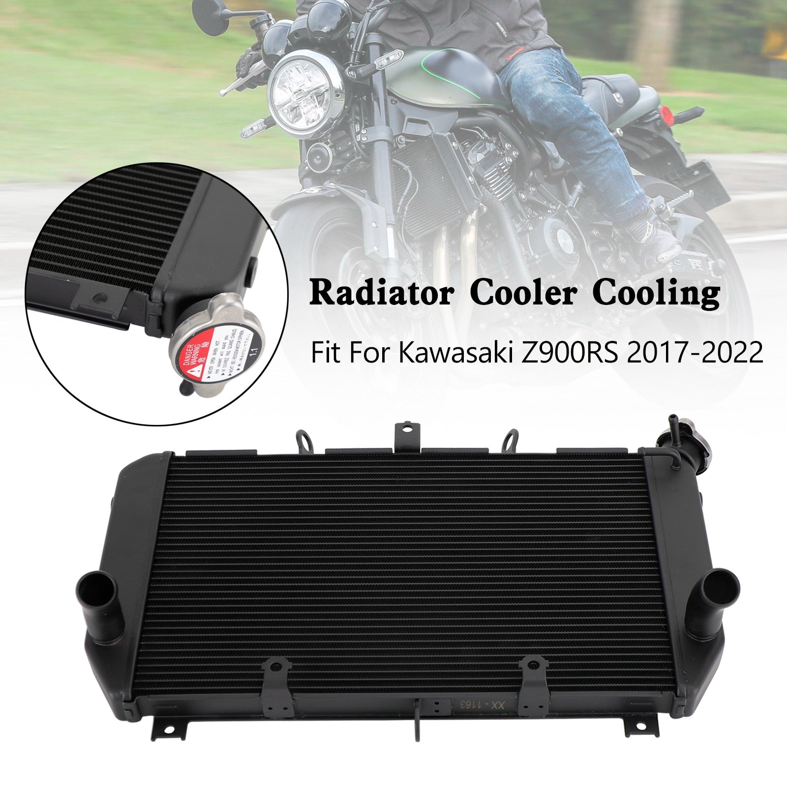 Aluminum Radiator Cooler Cooling For Motorcycle Kawasaki Z900RS 2017-2023
