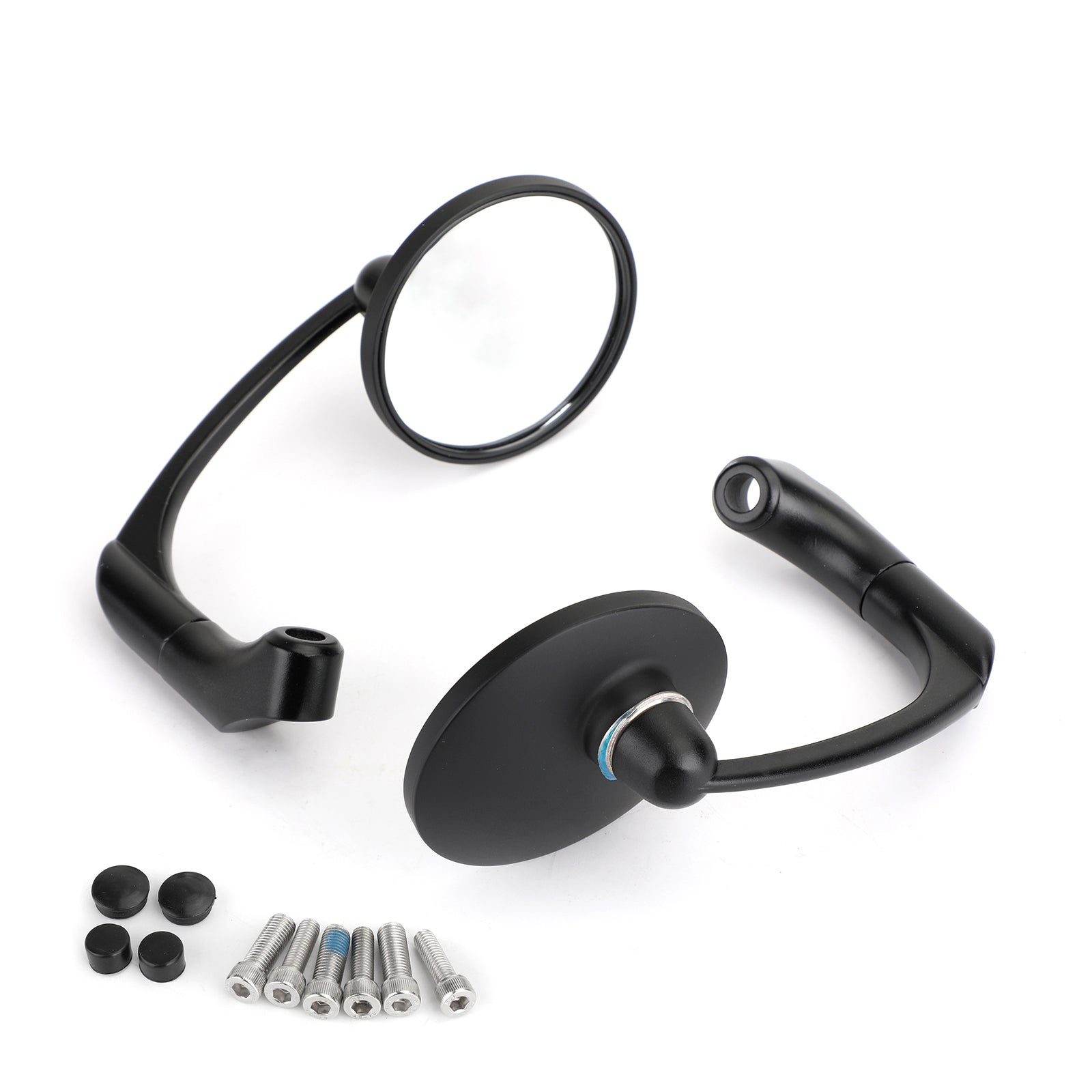 Paar M8 M10 retro L-bar ronde spiegels voor café racer Bobber aangepaste motorfiets generiek