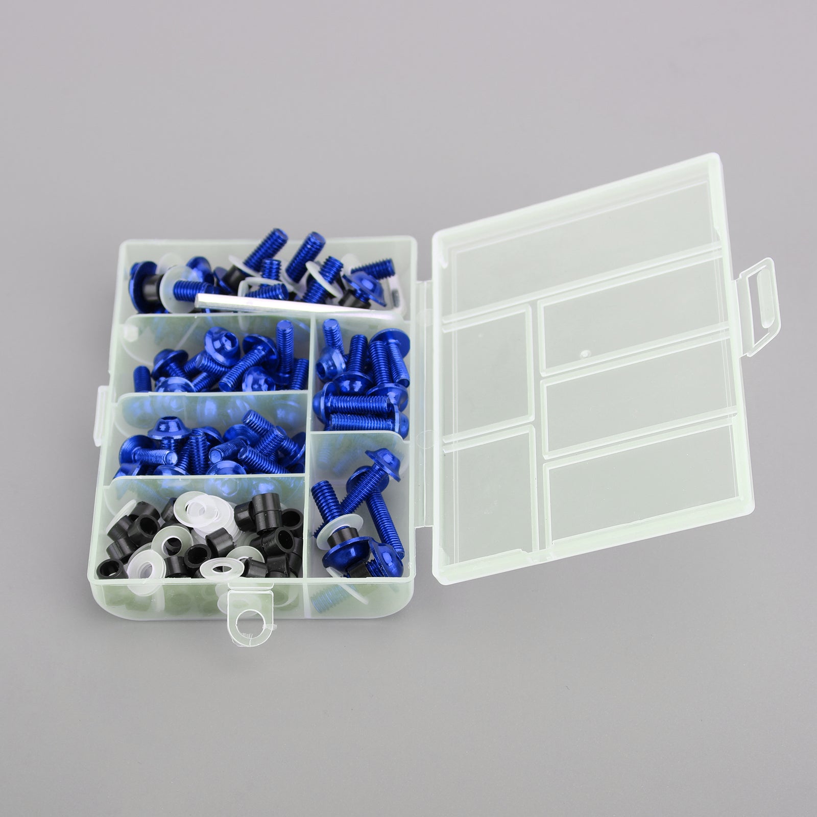 158Pcs Sportbike Windscreen Fairing Bolts Kit Fastener Clips Screws Blue