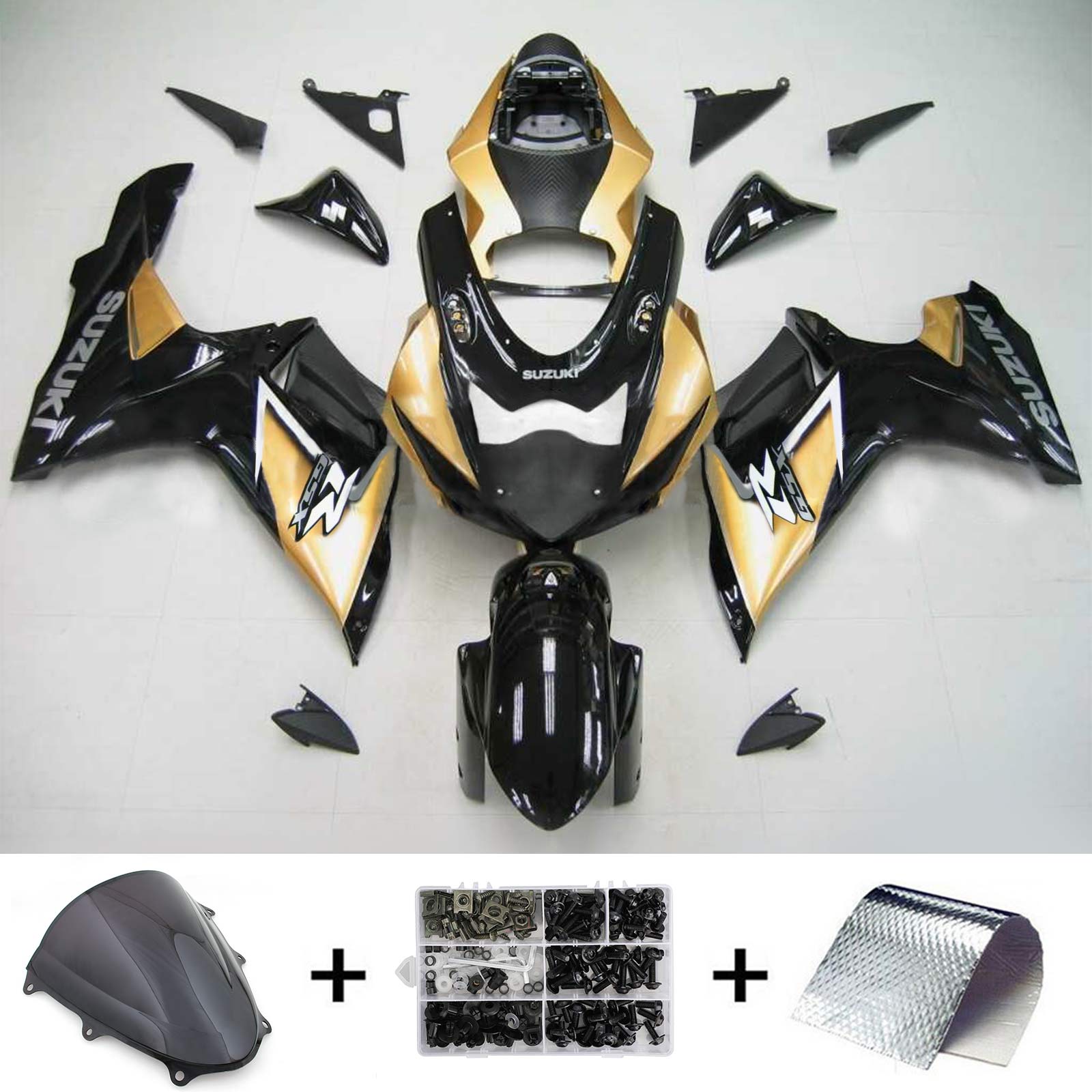 Kit carena Amotopart Suzuki GSXR 600/750 nero dorato 2011-2026