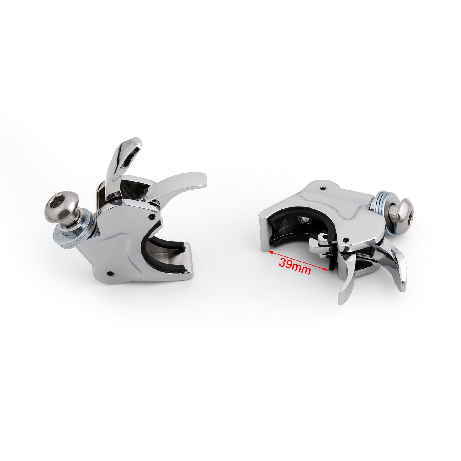 Chrome 39mm Windshield Windscreen Clamps For Harley Dyna Sportster XL 883 1200