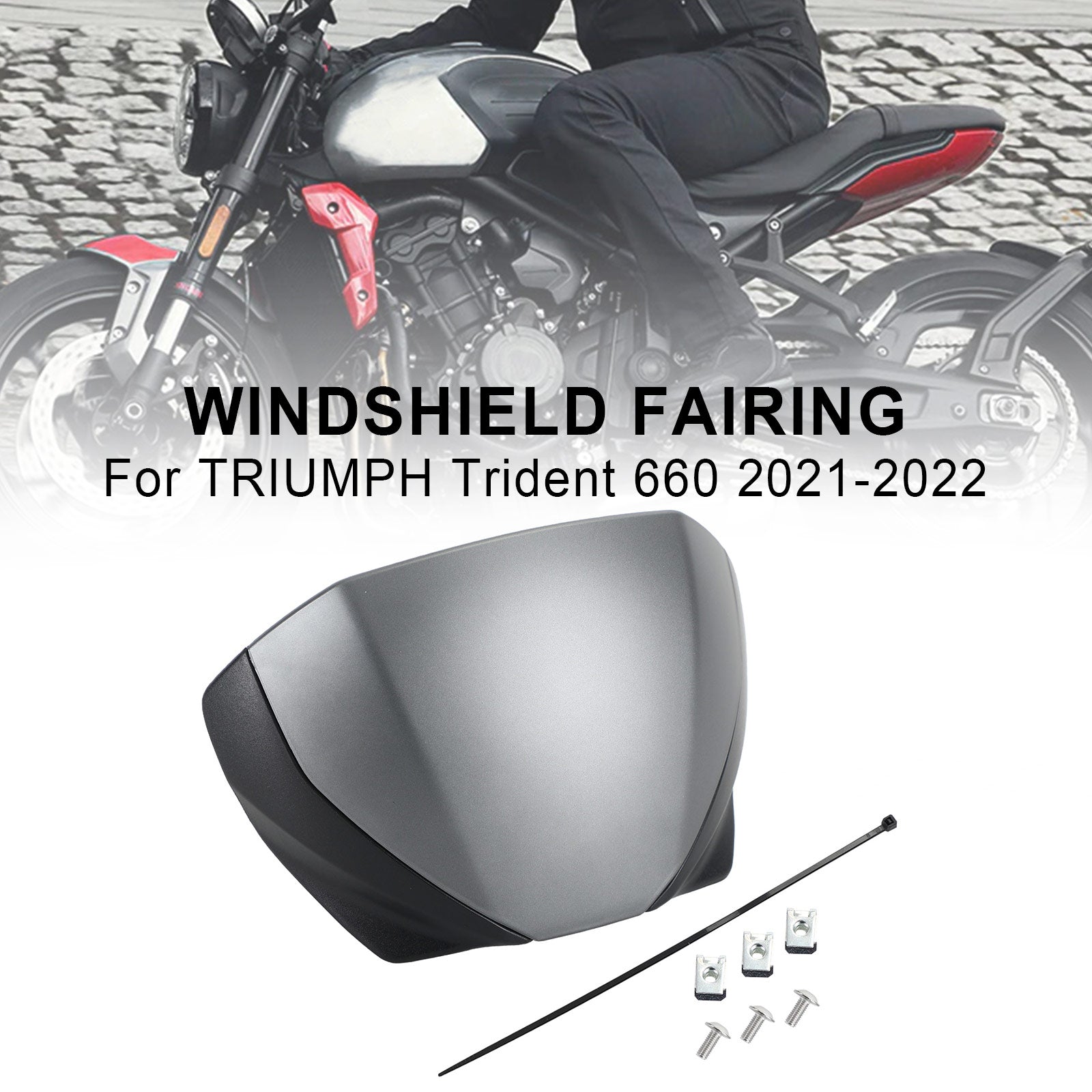 Front Screen Windshield Fairing Windscreen Deflector för Trident 660 2021+ Generic