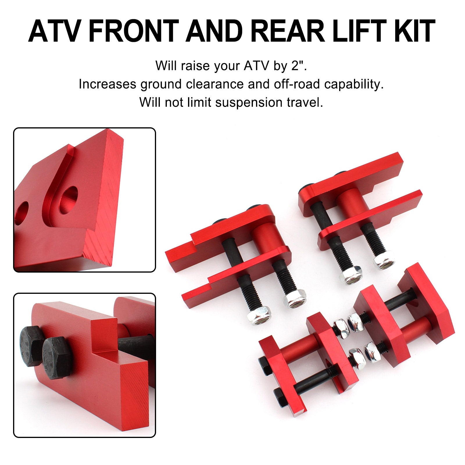 2" Full Lift Kit pro Yamaha Rhino 450 660 700 2004-2015 ATV Sport Billet Generic