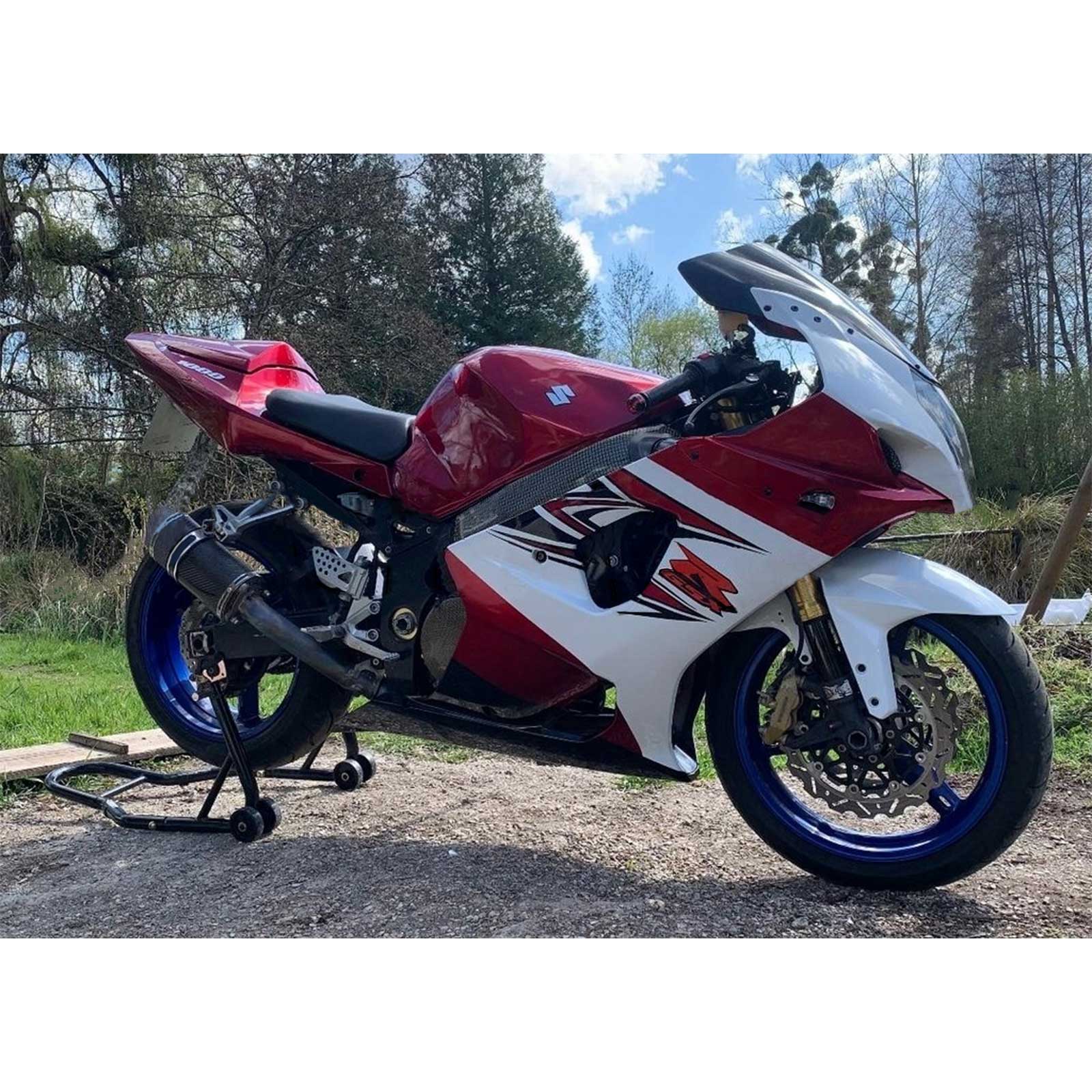 Amotopart Suzuki 2003-2004 GSXR1000 White Red Fairing Kit
