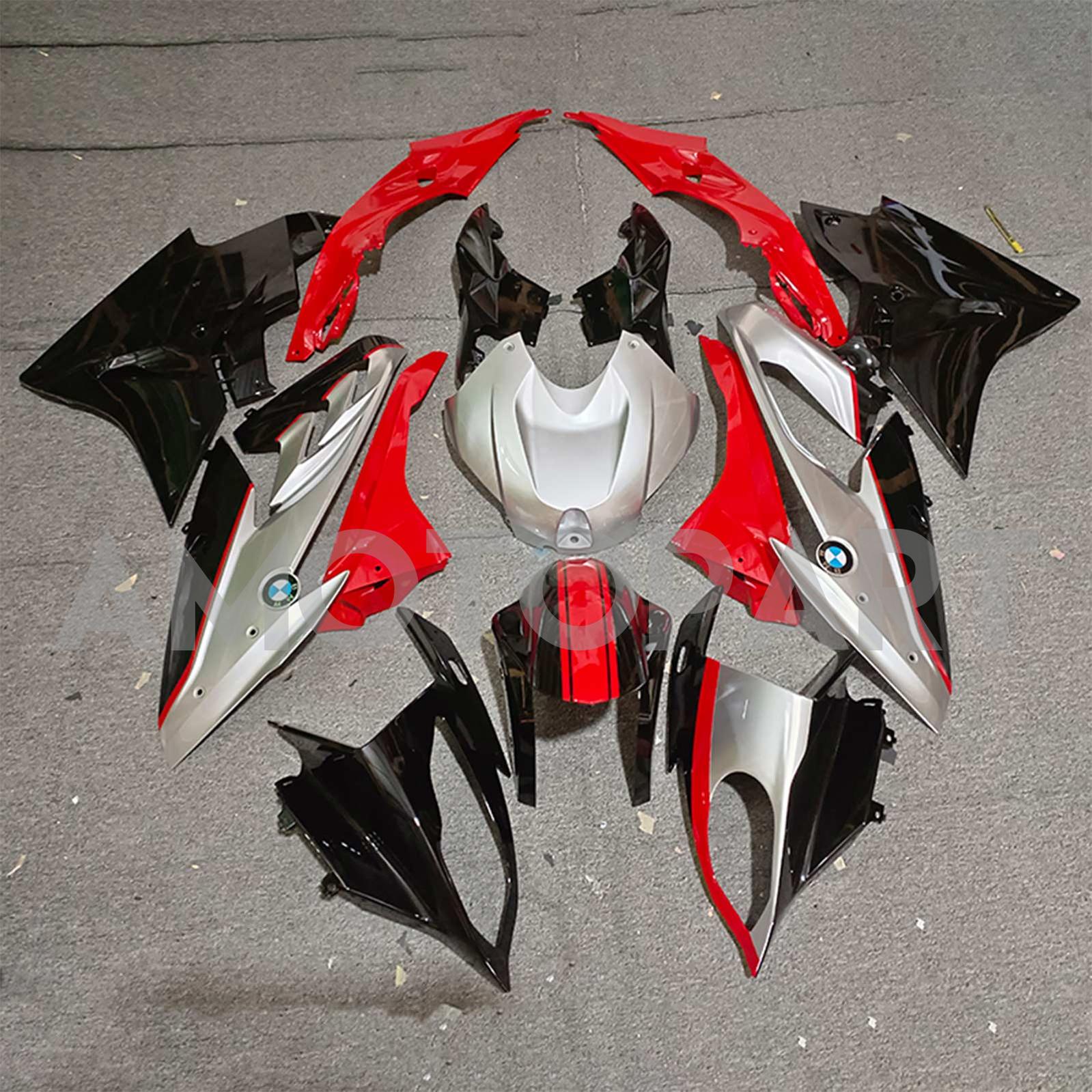 Amotopart 2019-2022 BMW S1000RR/M1000RR Kit de carenado de carreras negro plateado
