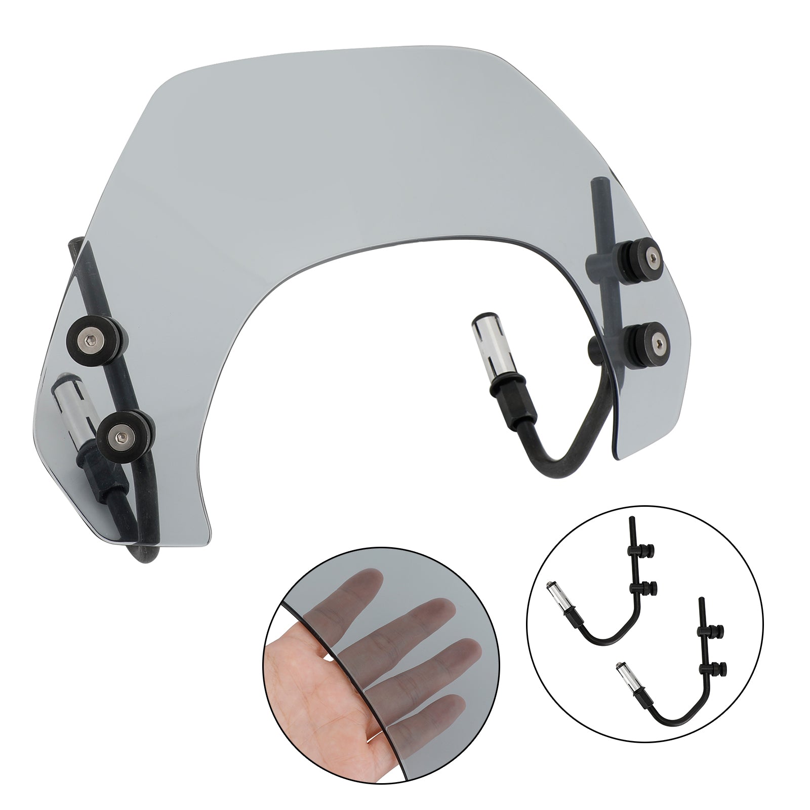 Kort motorcykel forrude forrude pasform til Vespa Sprint 150 2016-2021 Generisk