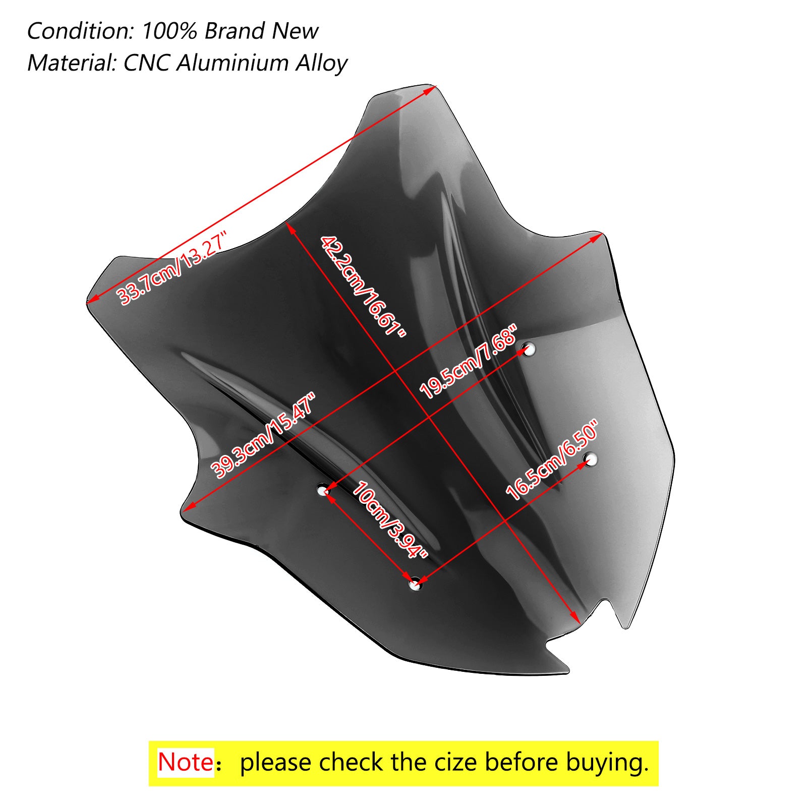 Motorcycle Windscreen Windshield For Kawasaki Ninja 1000 Z1000SX 2017-2019 Generic