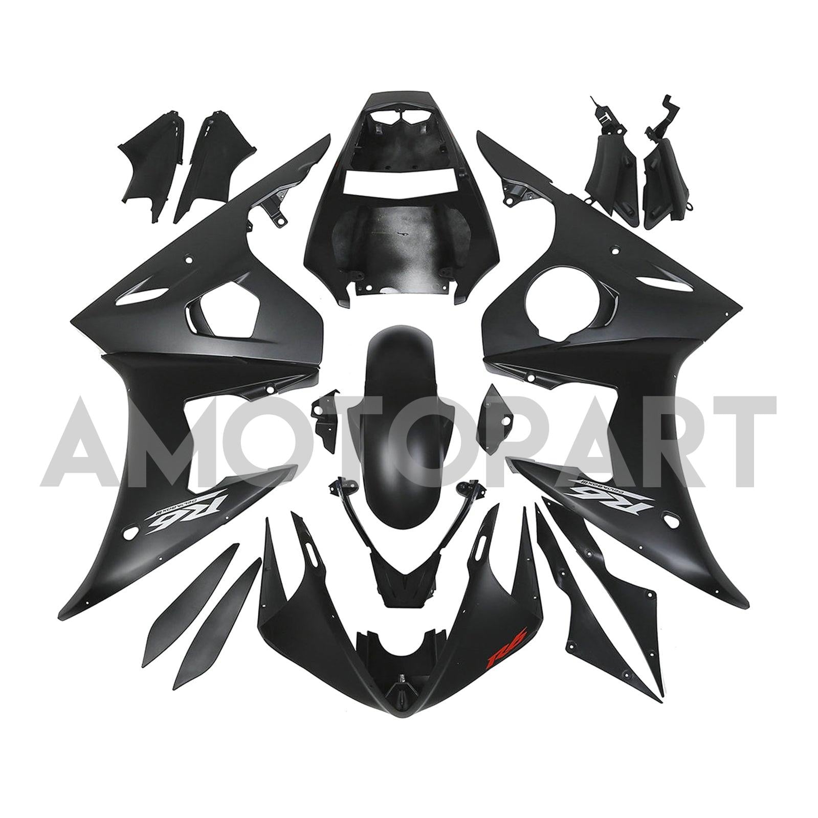 Amotopart 2005 Yamaha YZF R6 Blacke Fairing Kit