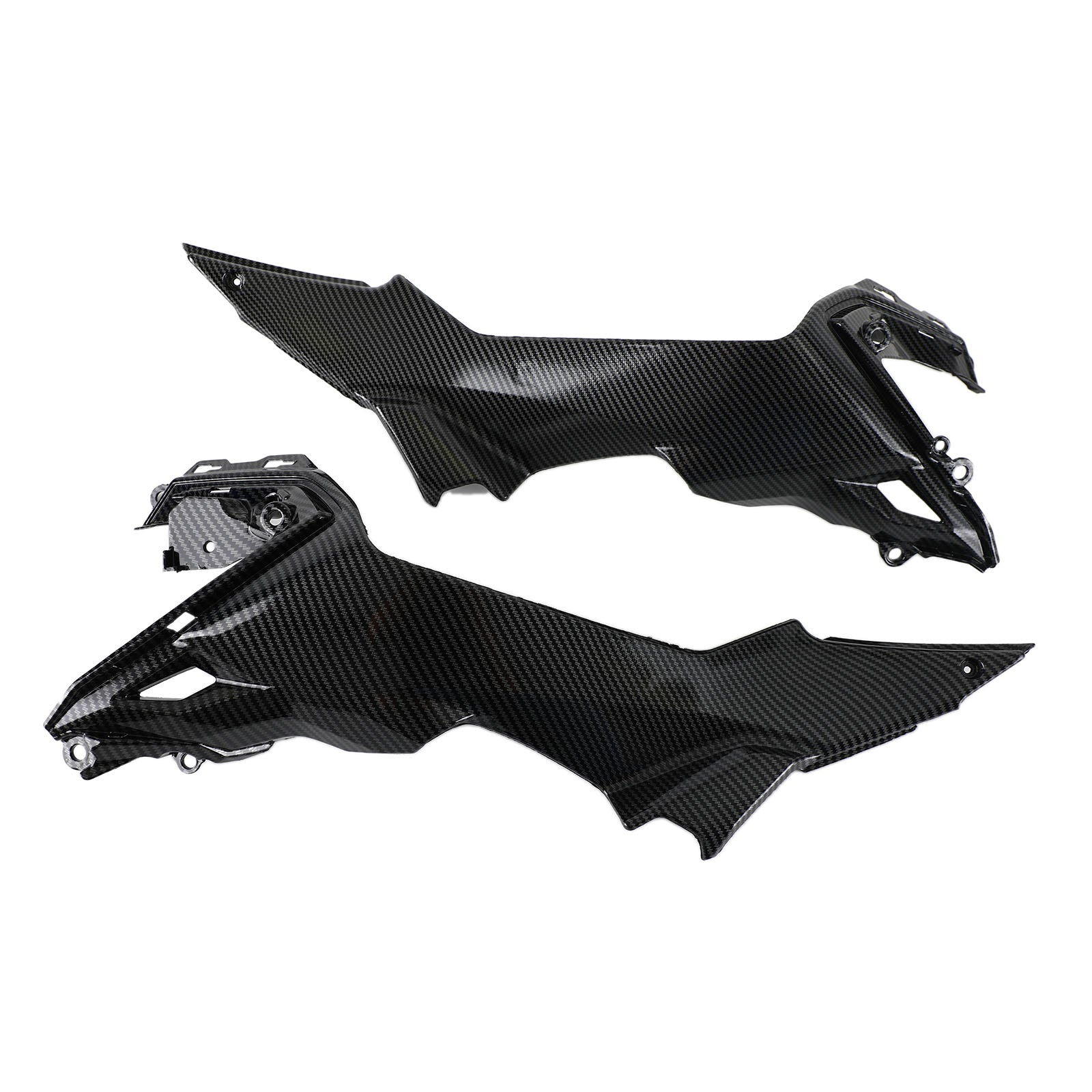 Carbon Tank Side Cover Panel Trim Fairing Fit til Kawasaki Z650 2017-2020 Generisk